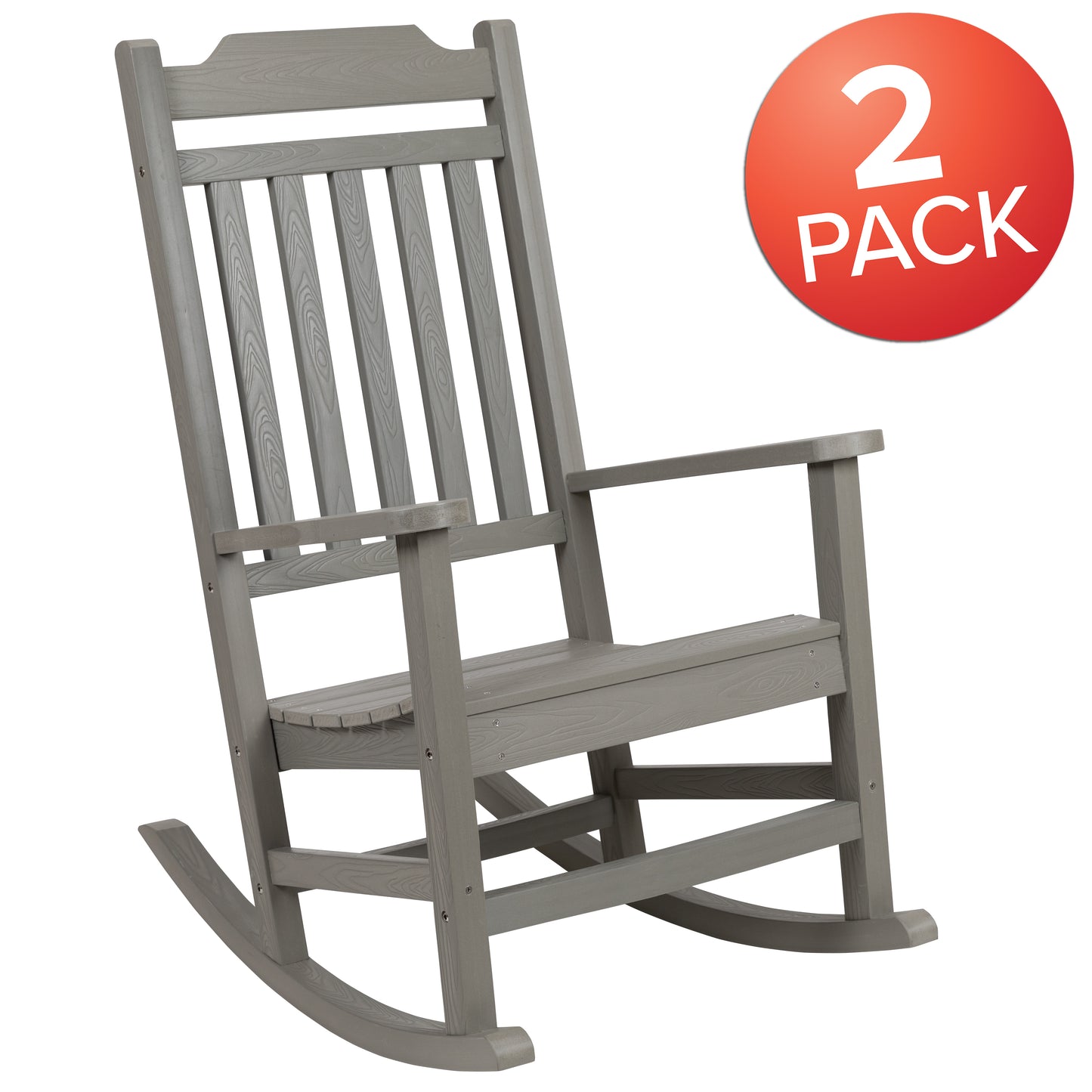 Gray Wood Rocking Chair 2-JJ-C14703-GY-GG