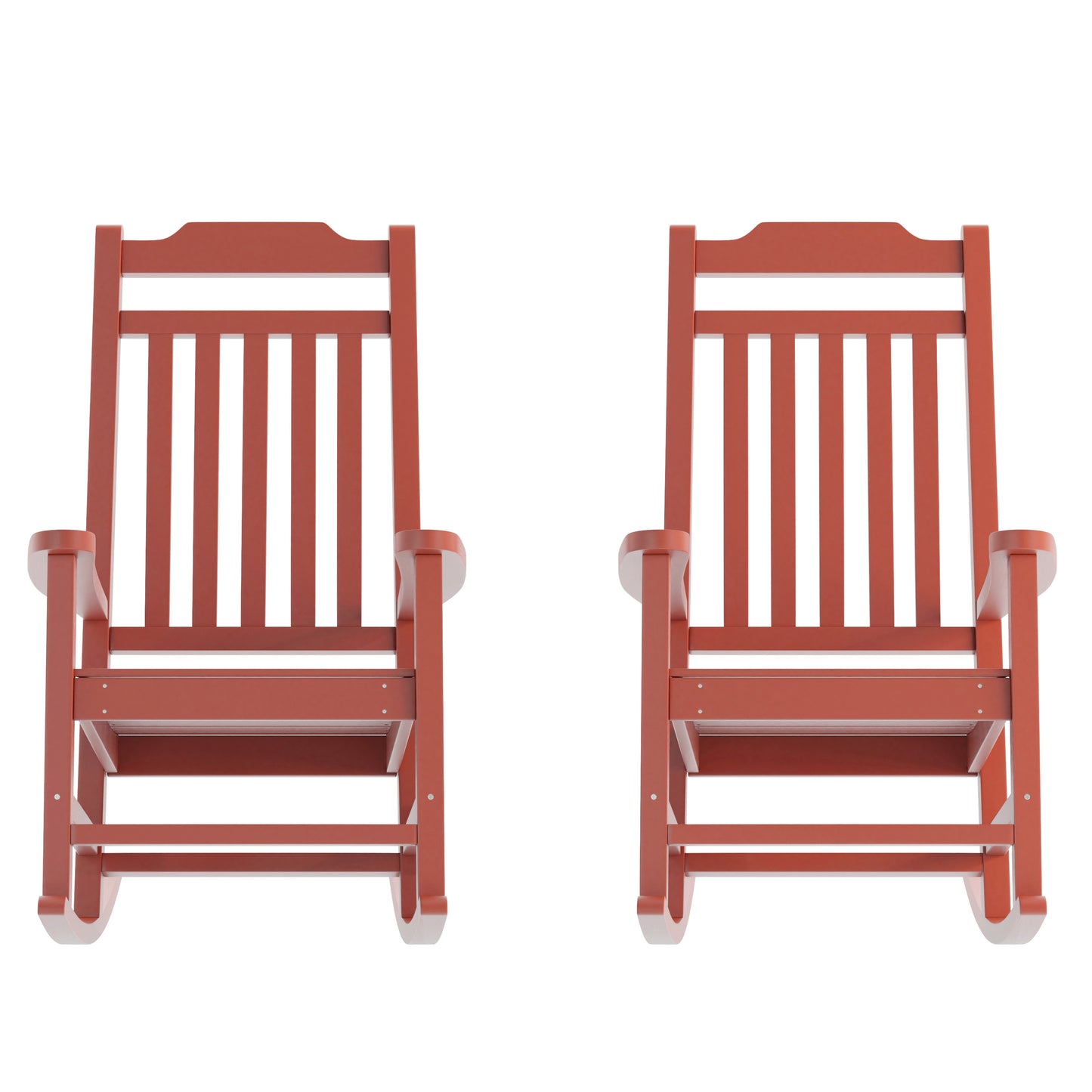 2PK Red Wood Rocking Chair 2-JJ-C14703-RED-GG