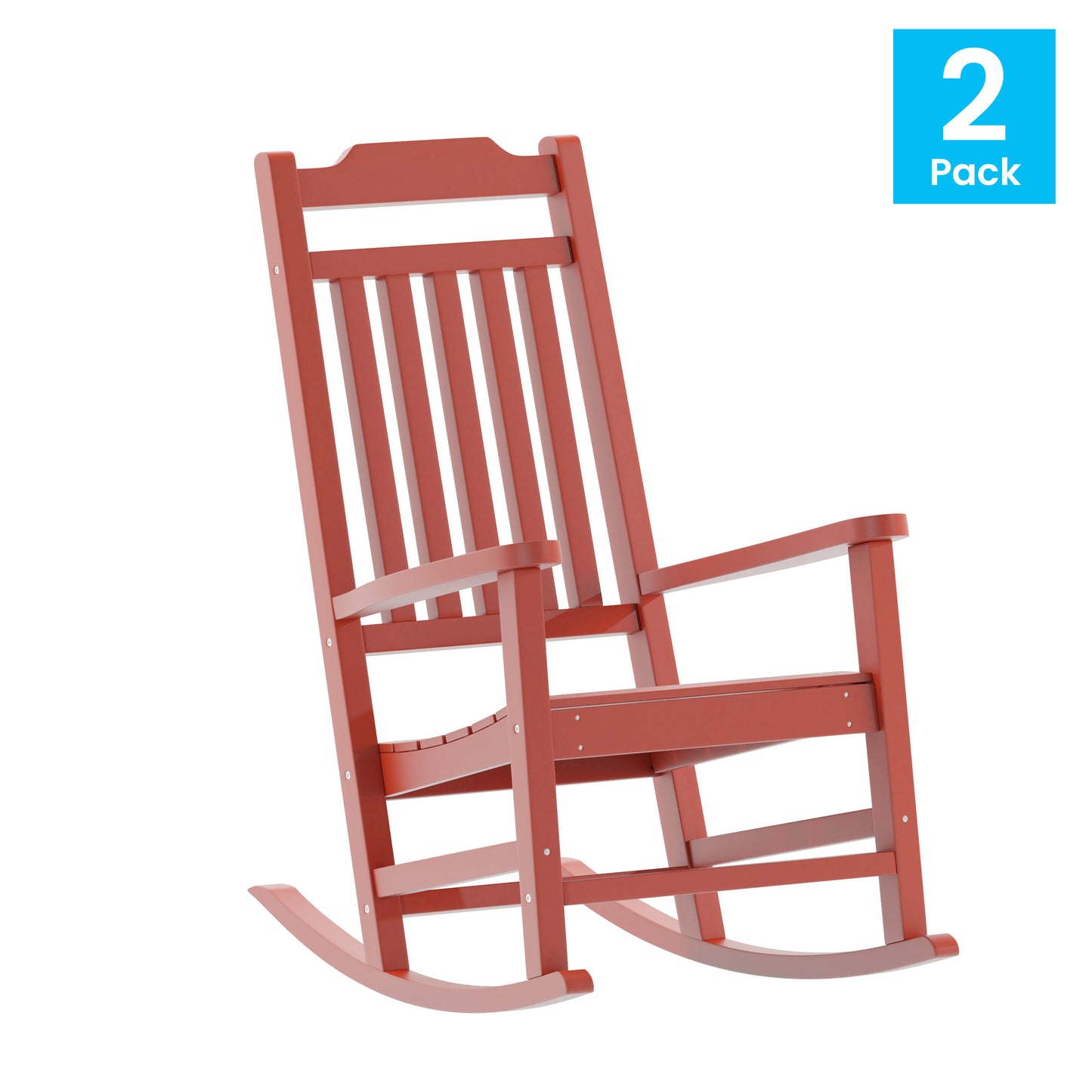 2PK Red Wood Rocking Chair 2-JJ-C14703-RED-GG