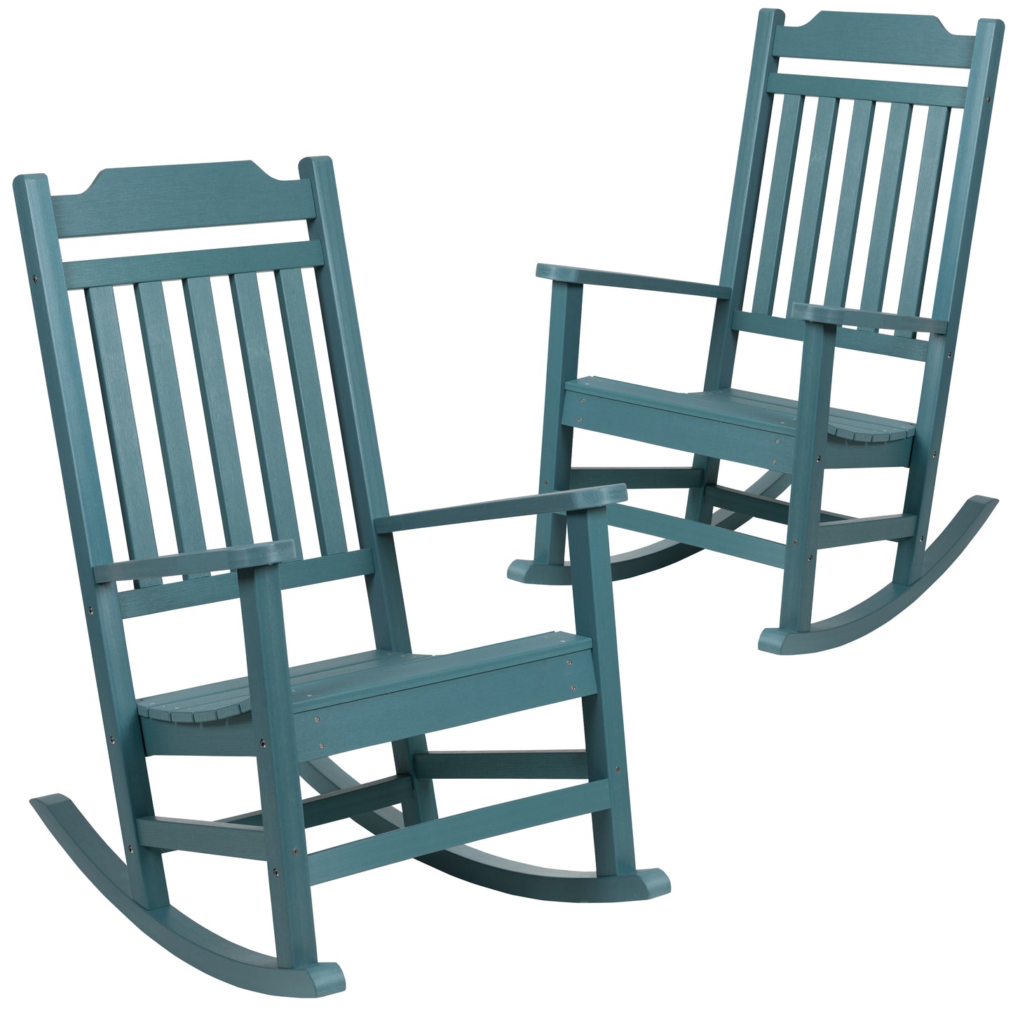 Teal Wood Rocking Chair 2-JJ-C14703-TL-GG