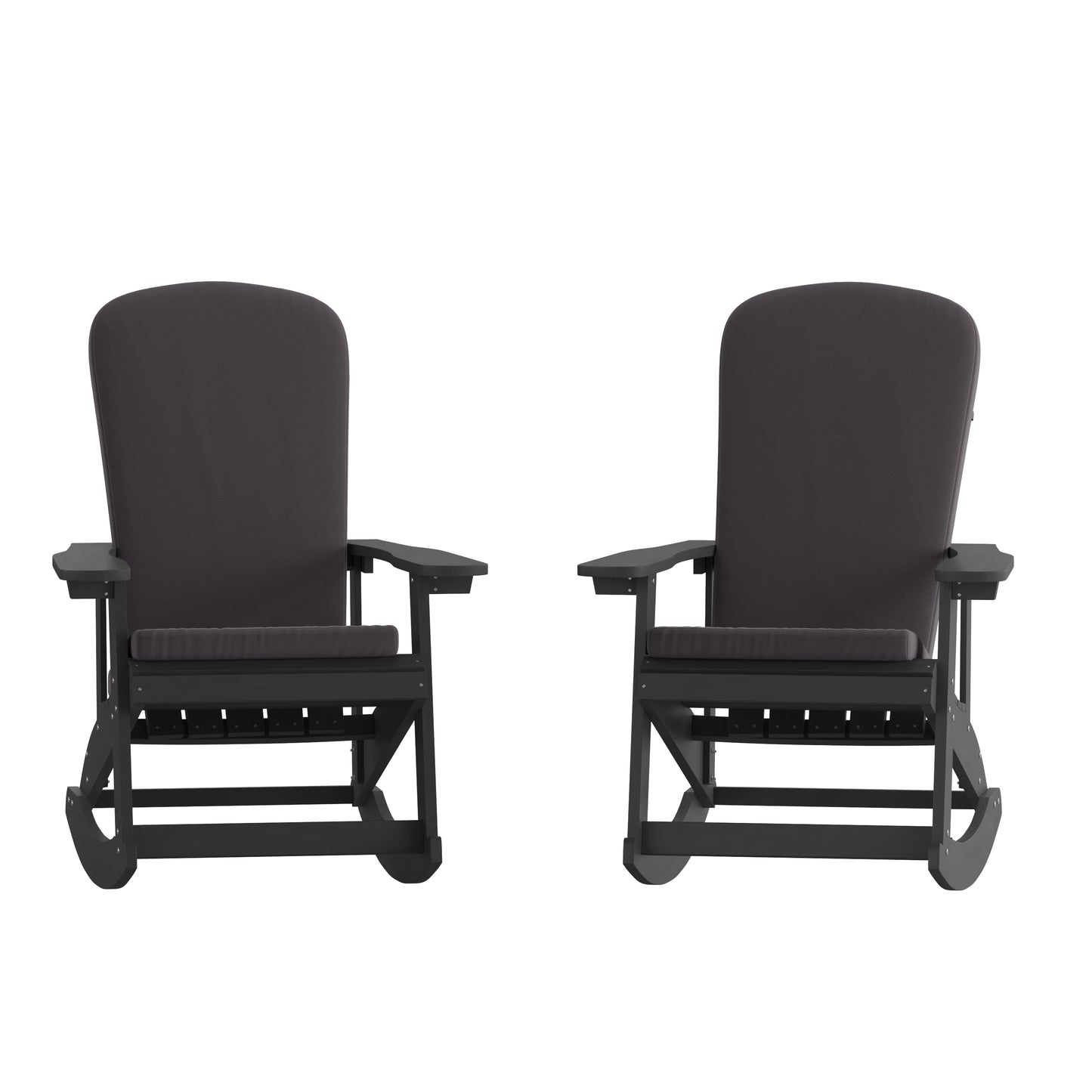 2PK Black Chairs-Gray Cushions 2-JJ-C14705-CSNGY-BK-GG