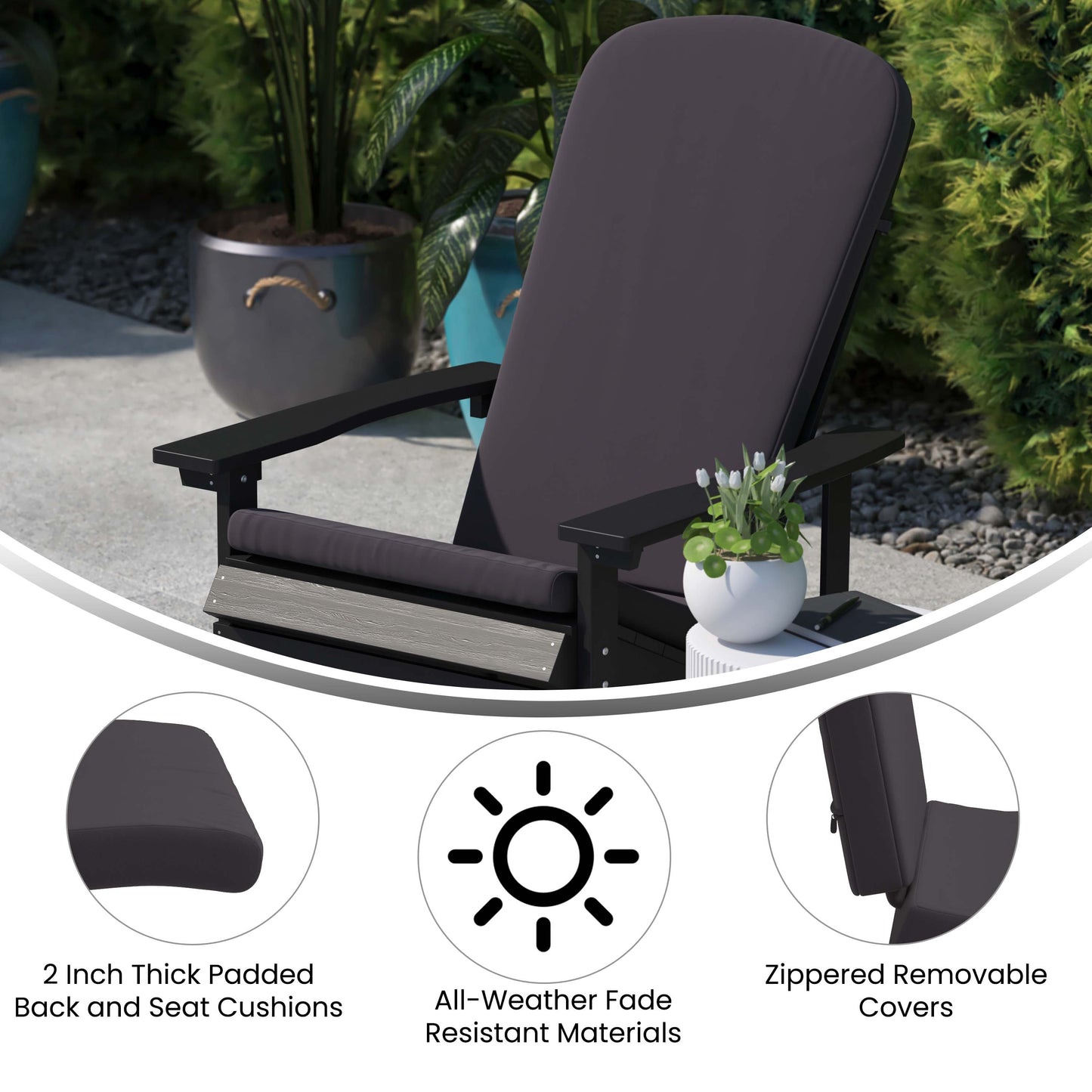 2PK Black Chairs-Gray Cushions 2-JJ-C14705-CSNGY-BK-GG