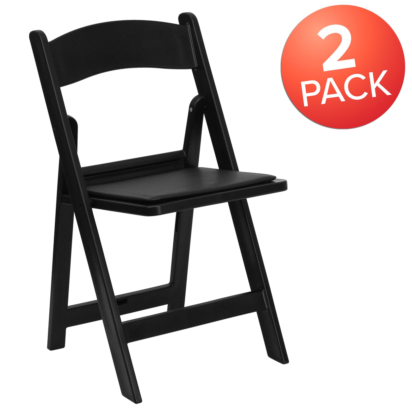 Folding Chair Black Resin 2-LE-L-1-BLACK-GG