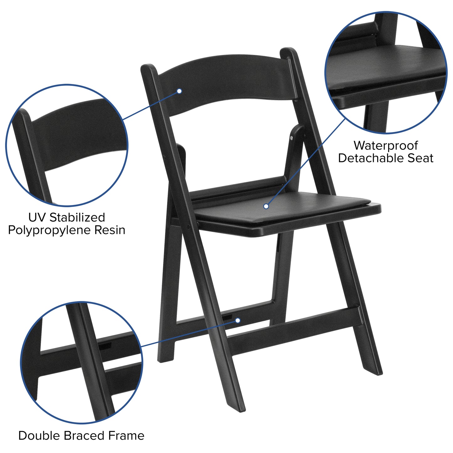 Folding Chair Black Resin 2-LE-L-1-BLACK-GG