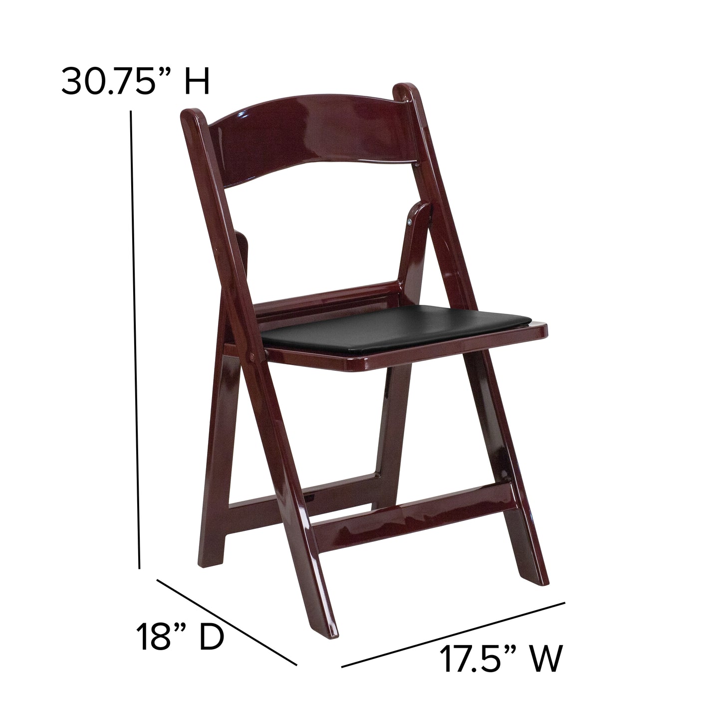 Folding Chair - Red Mahogany 2-LE-L-1-MAH-GG