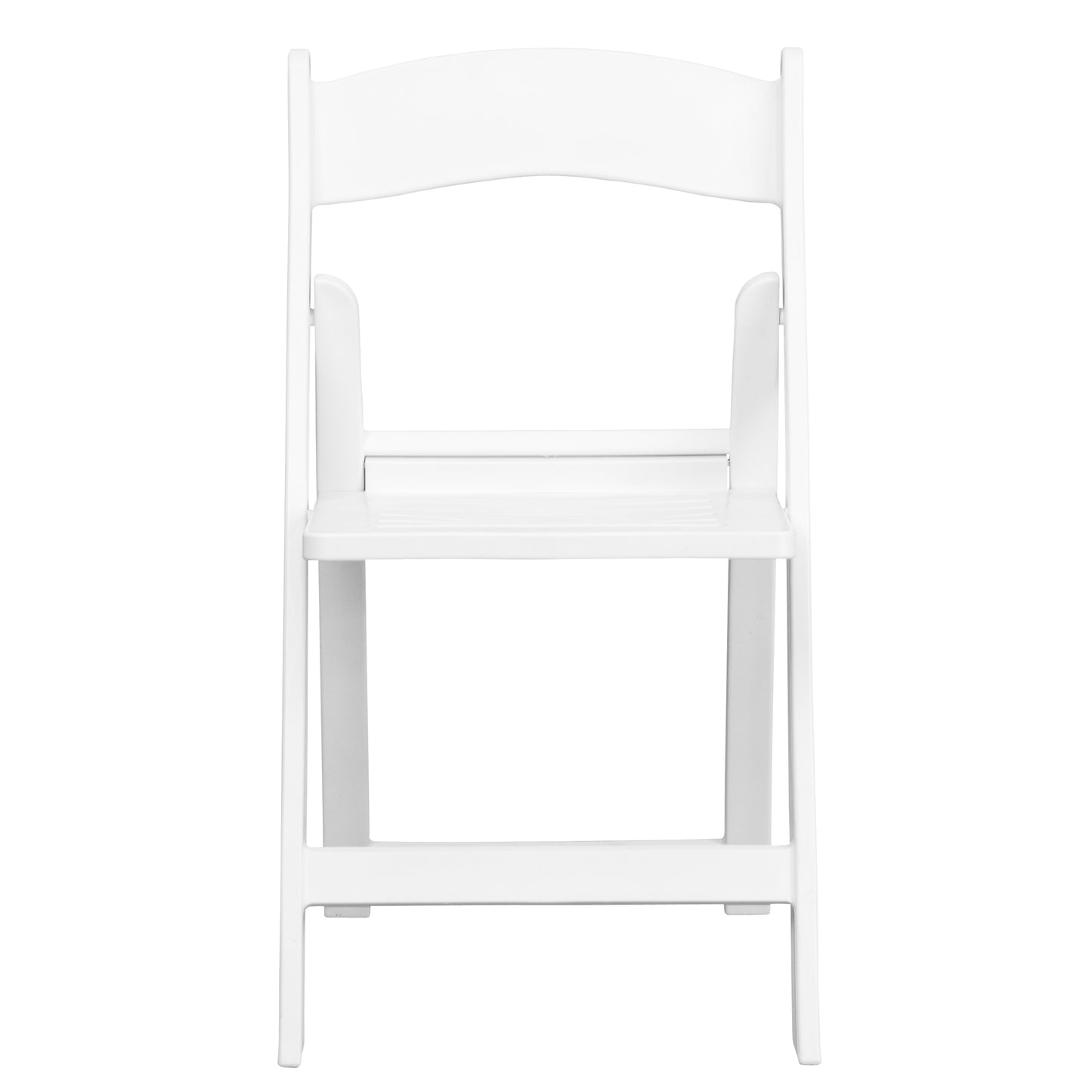 White Resin Folding Chair 2-LE-L-1-WH-SLAT-GG