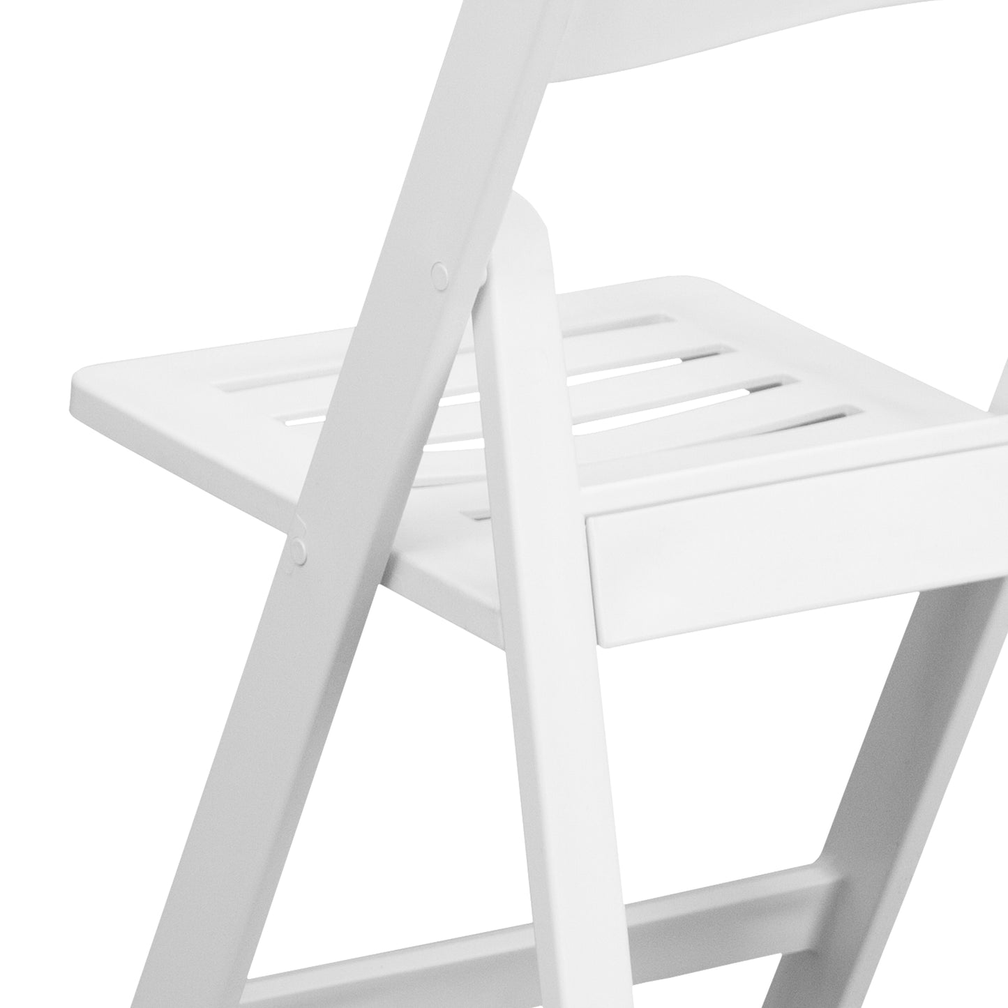 White Resin Folding Chair 2-LE-L-1-WH-SLAT-GG