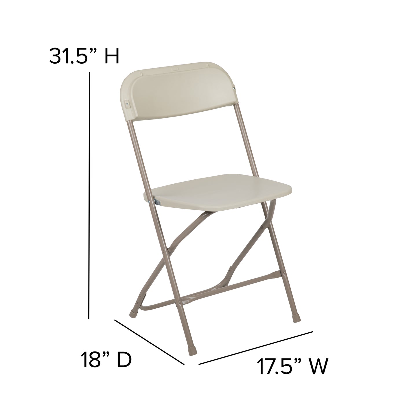 Beige Plastic Folding Chair 2-LE-L-3-BEIGE-GG