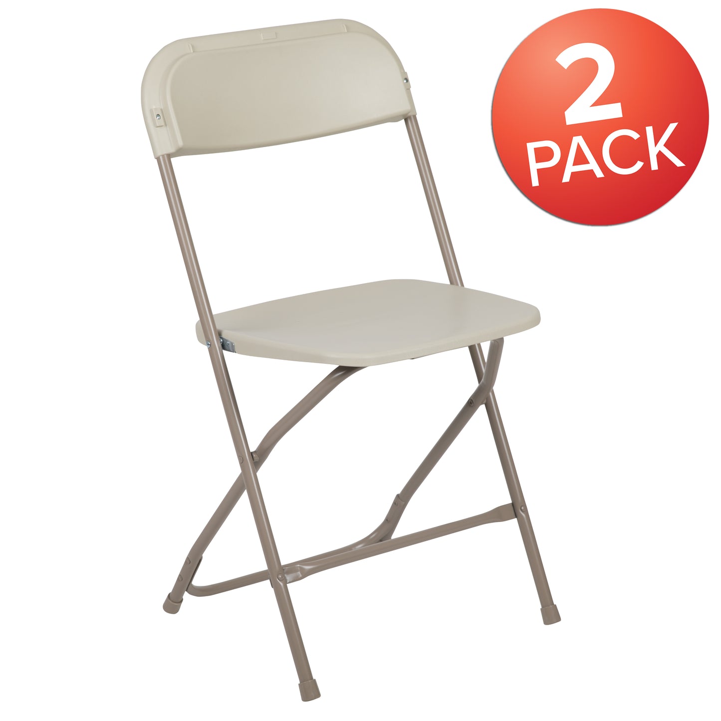 Beige Plastic Folding Chair 2-LE-L-3-BEIGE-GG