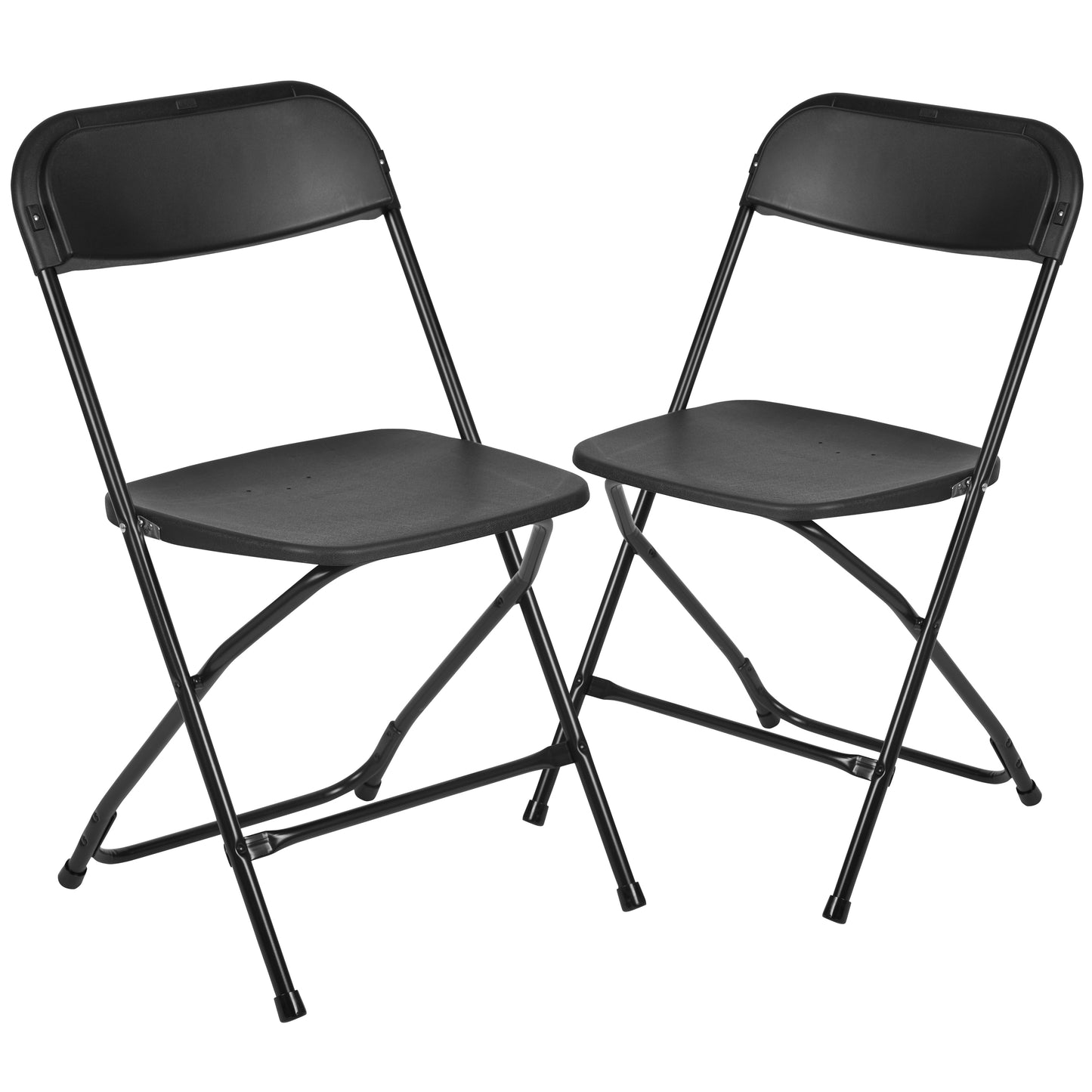 Black Plastic Folding Chair 2-LE-L-3-BK-GG