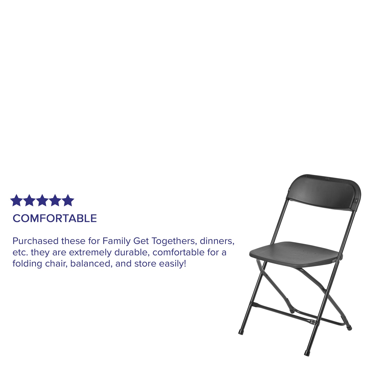 Black Plastic Folding Chair 2-LE-L-3-BK-GG