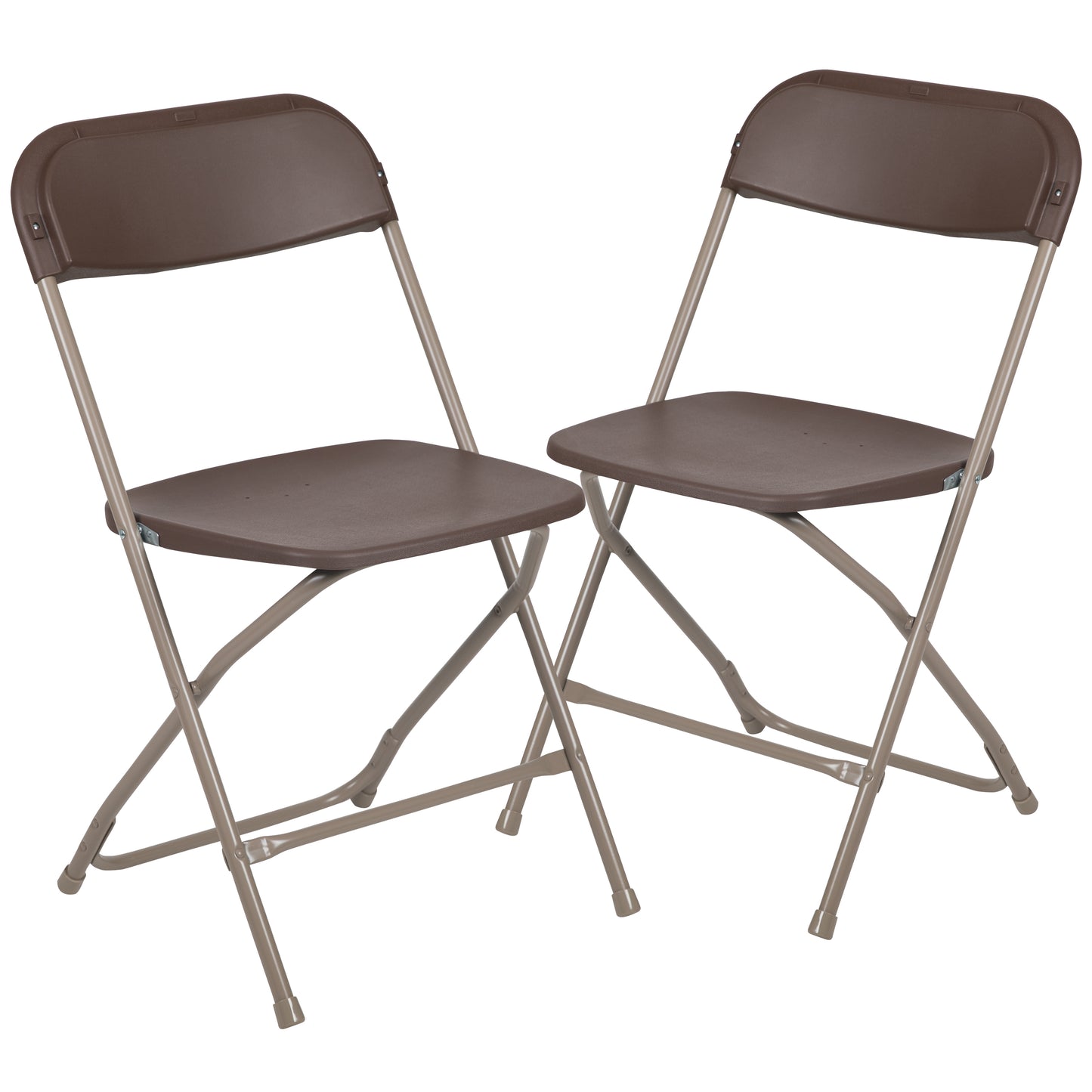 Brown Plastic Folding Chair 2-LE-L-3-BROWN-GG