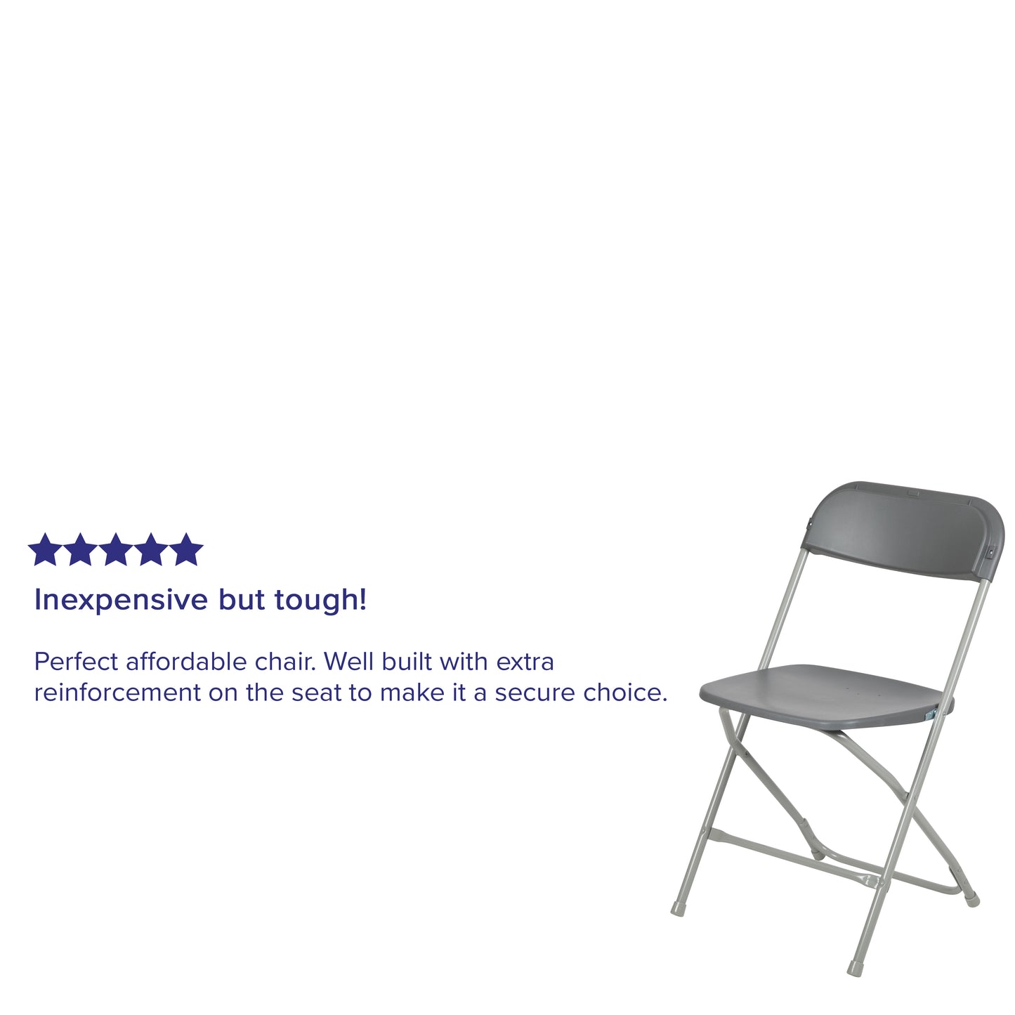 Grey Plastic Folding Chair 2-LE-L-3-GREY-GG