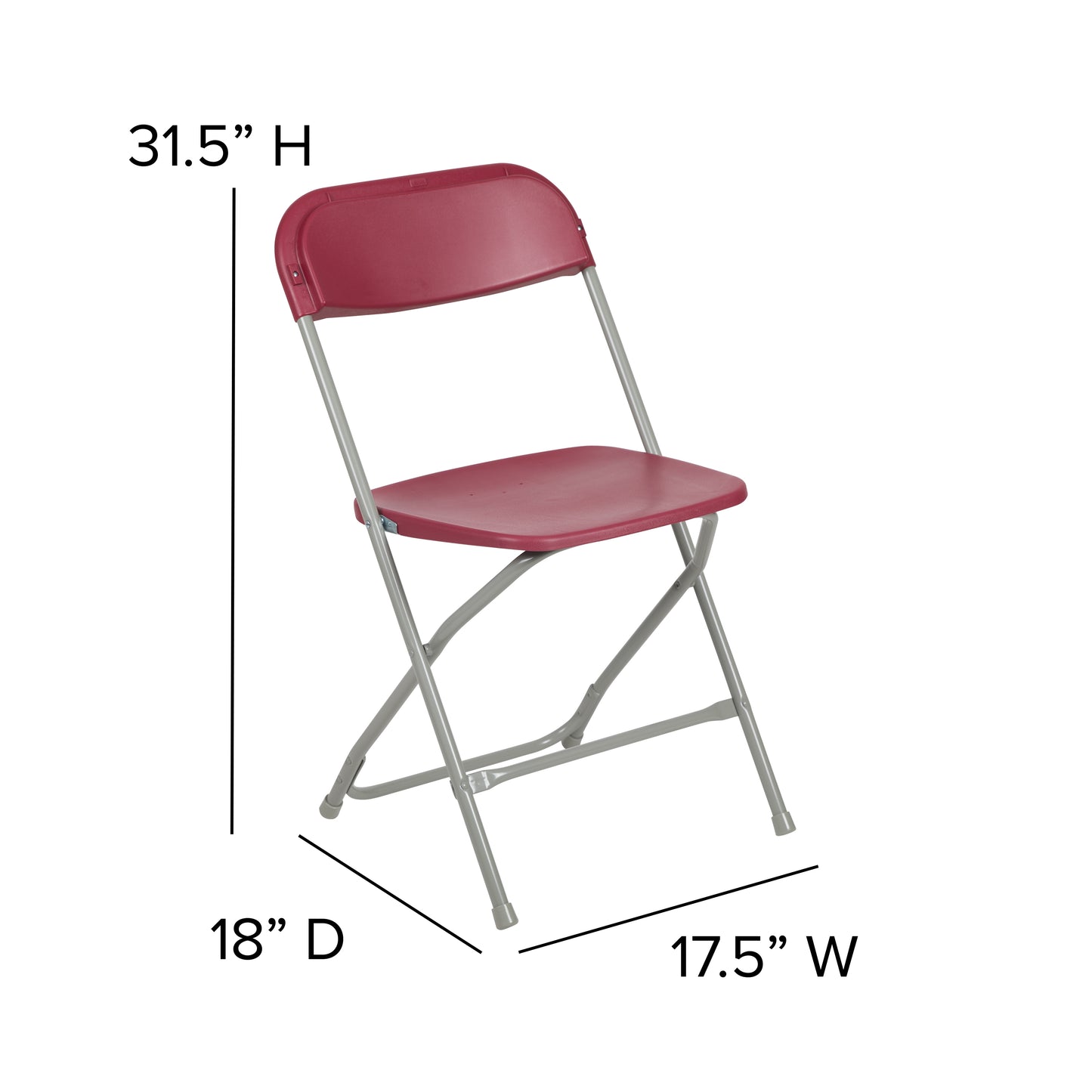 Red Plastic Folding Chair 2-LE-L-3-RED-GG