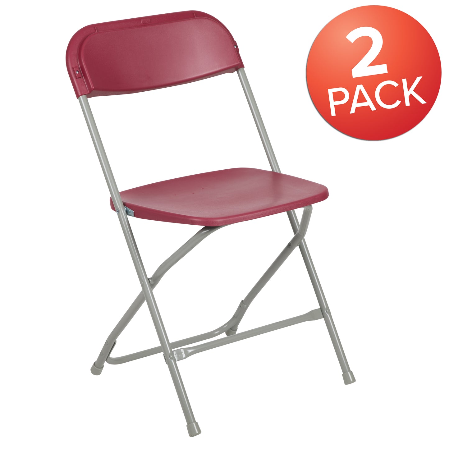 Red Plastic Folding Chair 2-LE-L-3-RED-GG