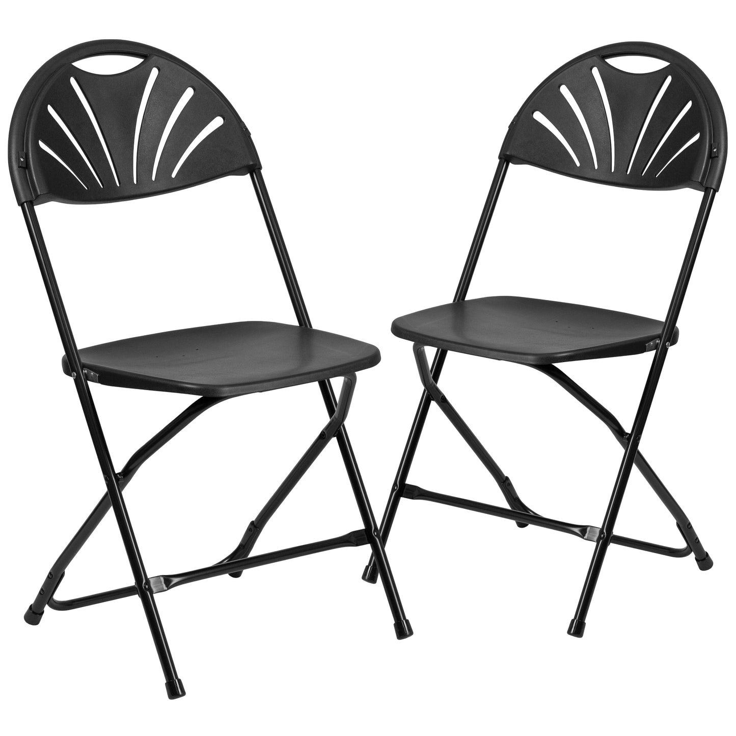 Black Plastic Folding Chair 2-LE-L-4-BK-GG