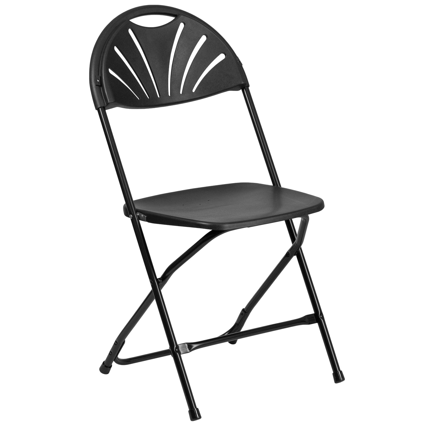 Black Plastic Folding Chair 2-LE-L-4-BK-GG