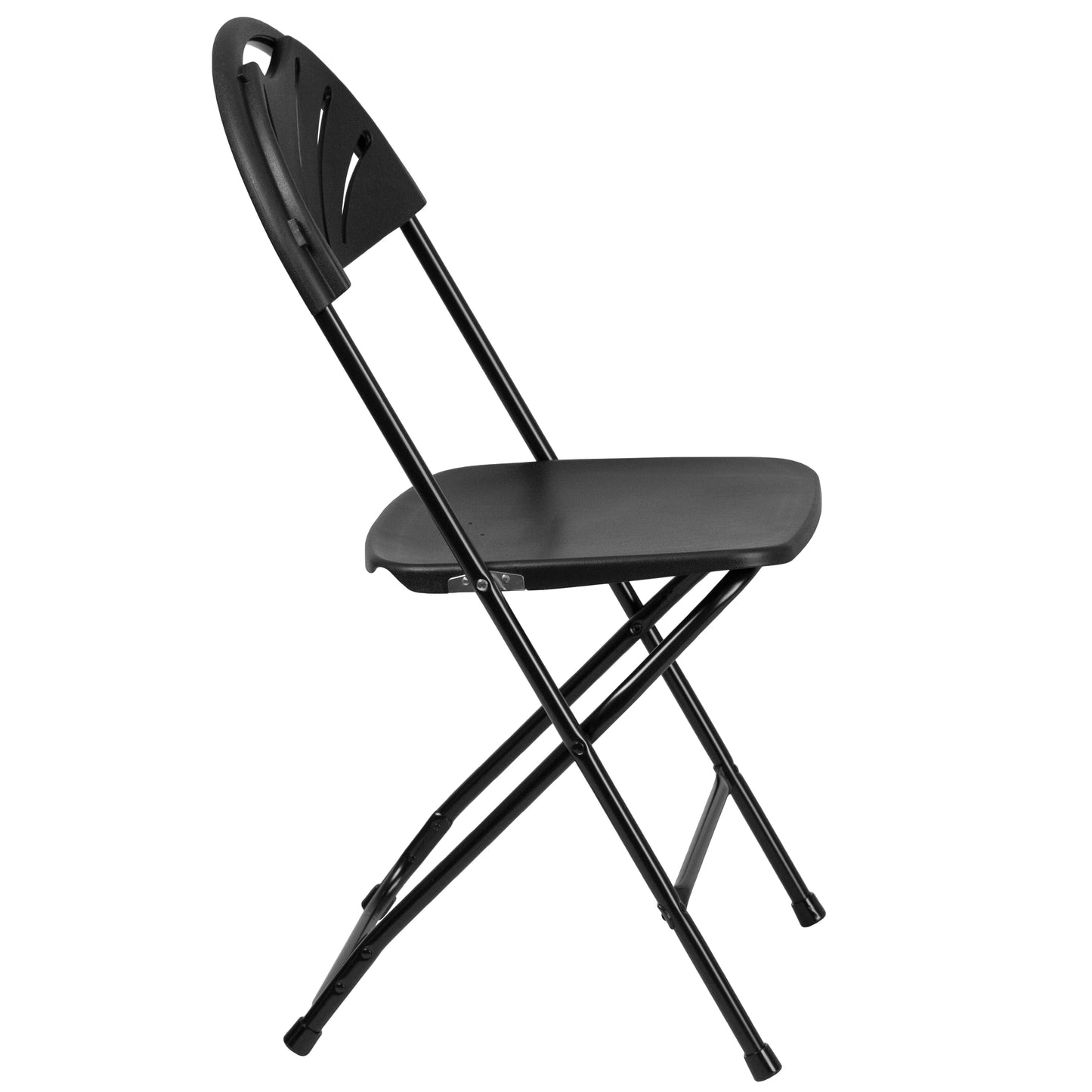 Black Plastic Folding Chair 2-LE-L-4-BK-GG