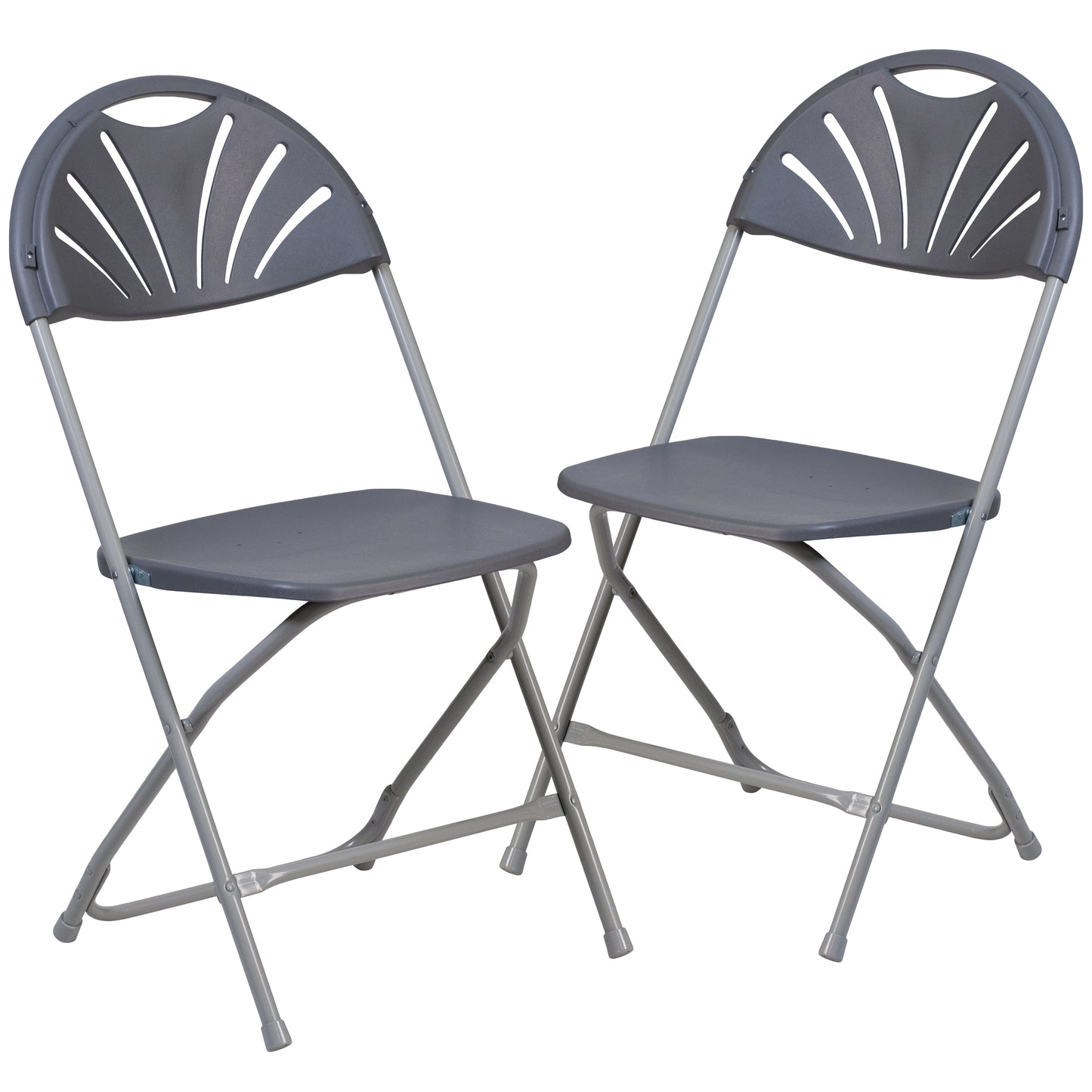 Charcoal Plastic Folding Chair 2-LE-L-4-CH-GG