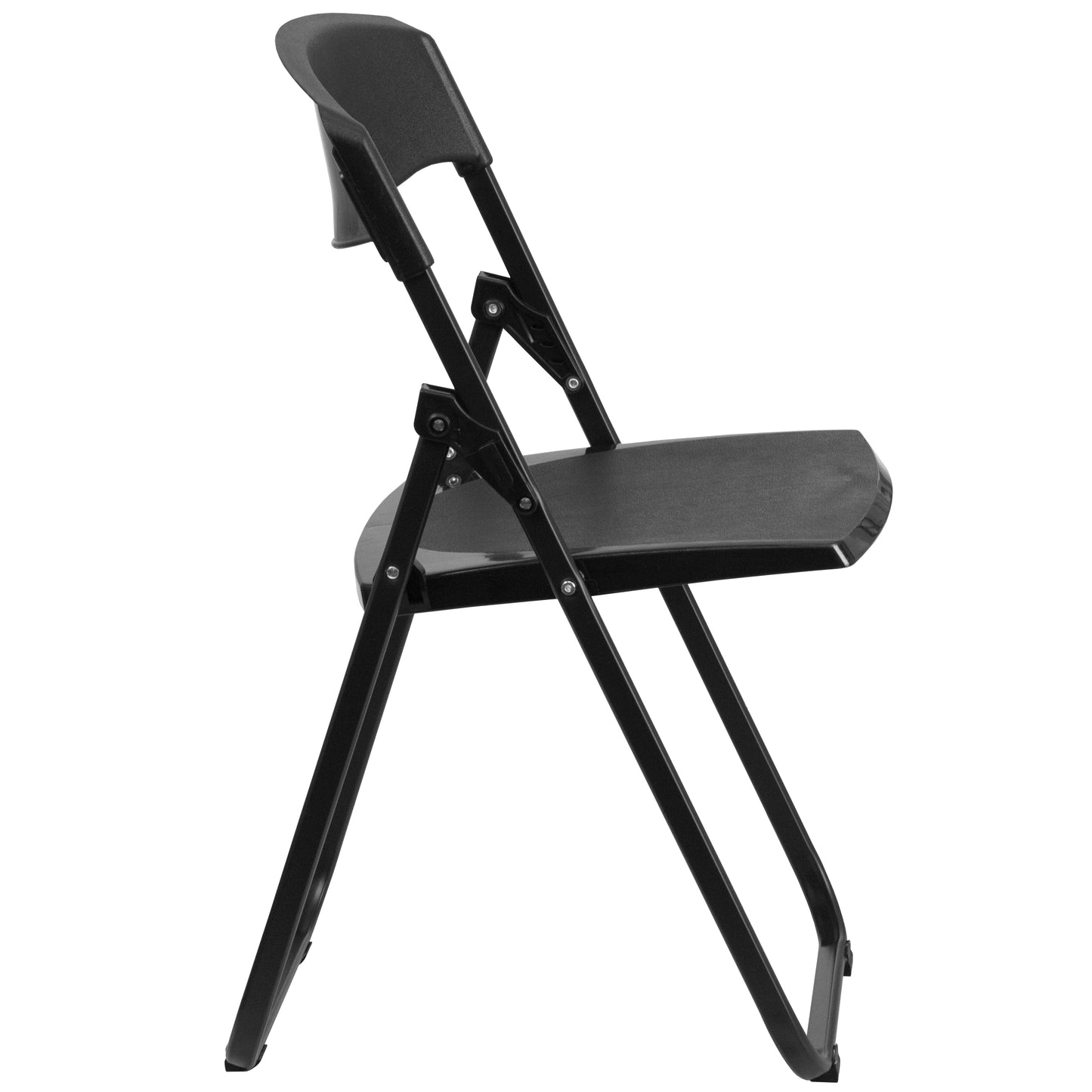 Black Plastic Folding Chair 2-RUT-I-BLACK-GG