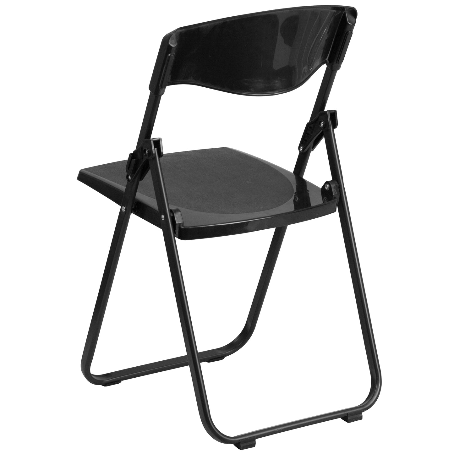 Black Plastic Folding Chair 2-RUT-I-BLACK-GG