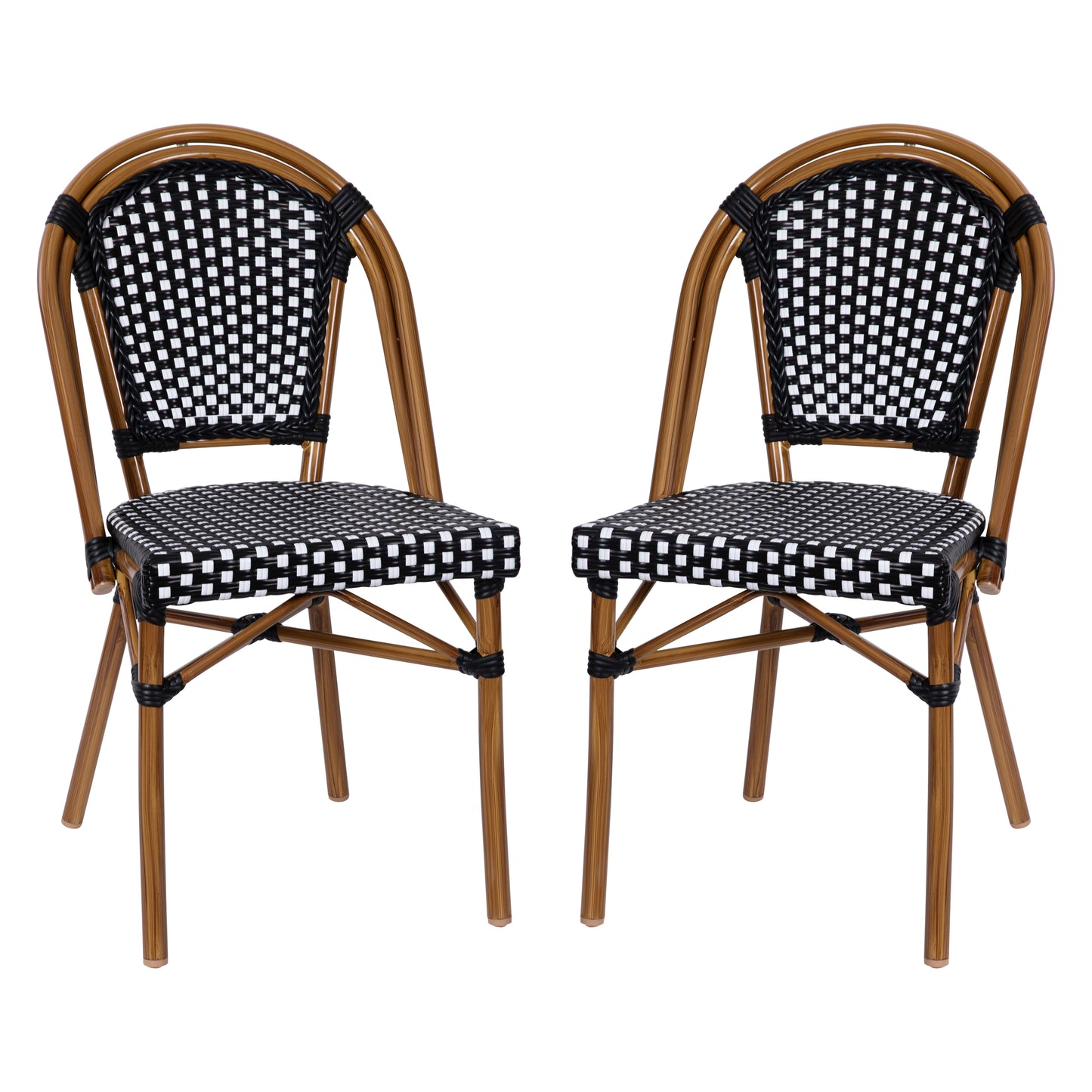 Classic Commercial Grade Indoor/Outdoor French Bistro Chair, Set of 2