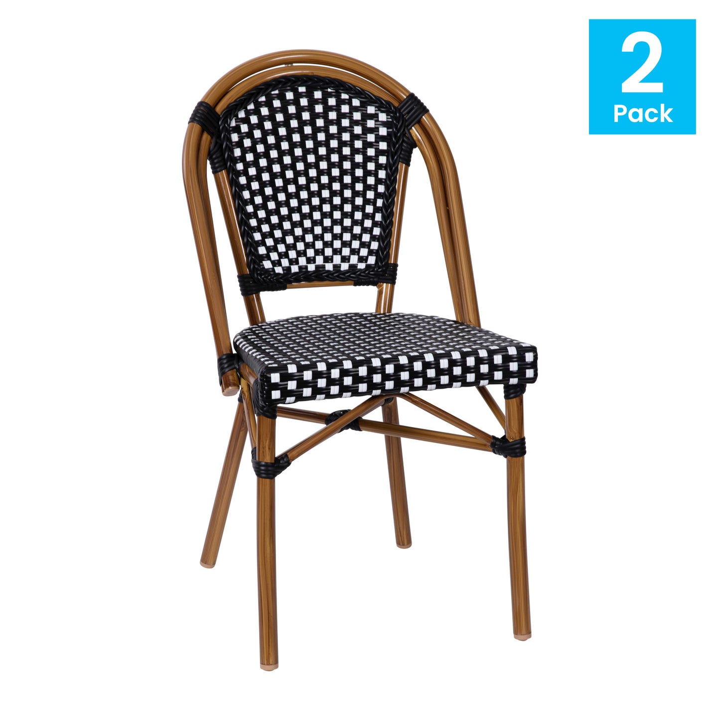 Classic Commercial Grade Indoor/Outdoor French Bistro Chair, Set of 2