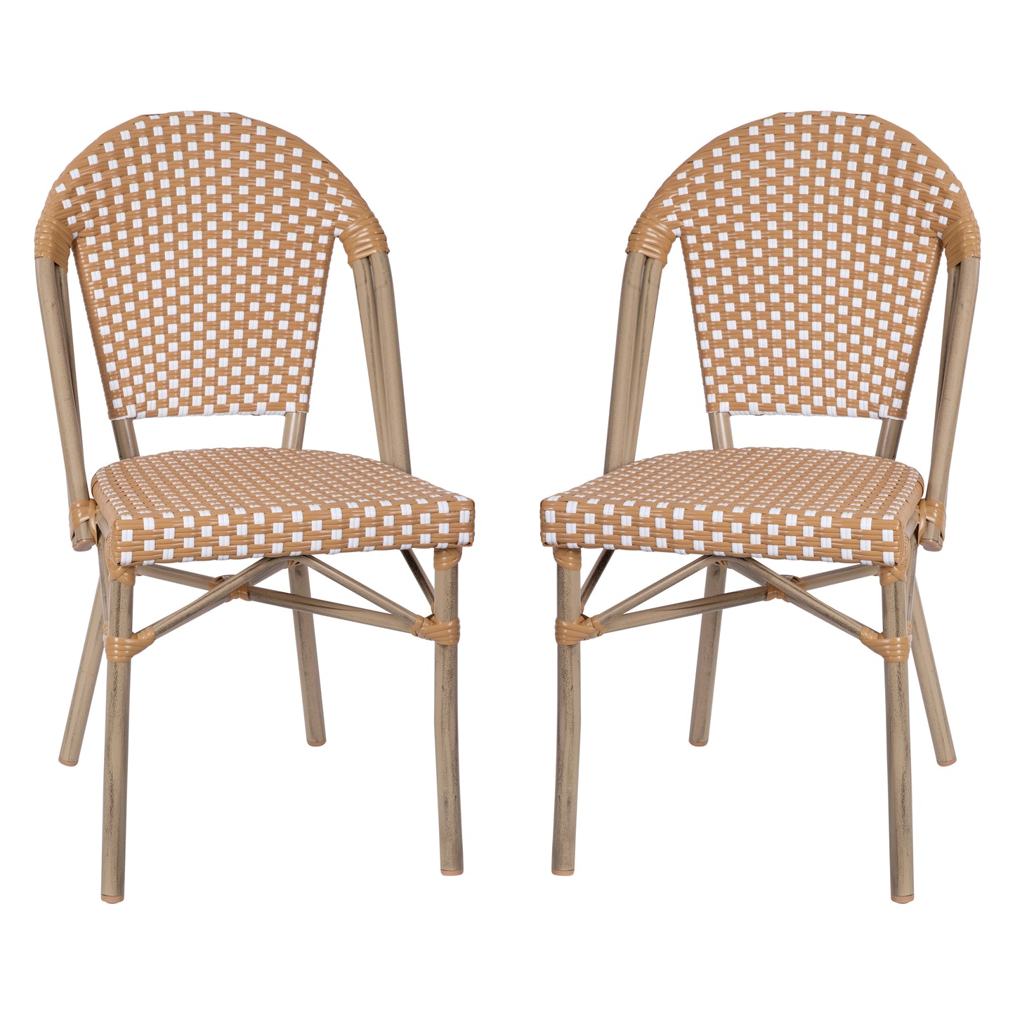 Classic Commercial Grade Indoor/Outdoor French Bistro Chair, Set of 2