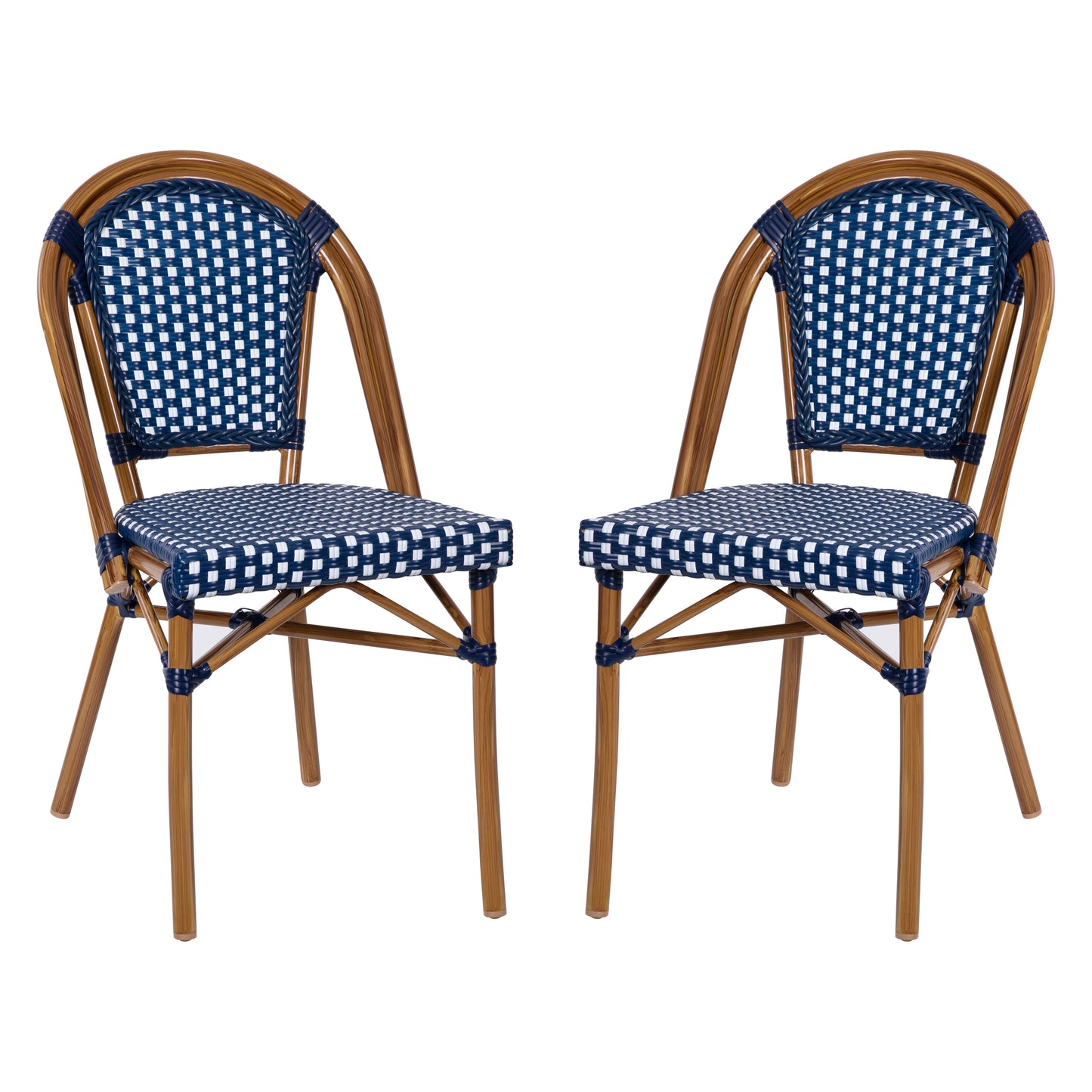 Classic Commercial Grade Indoor/Outdoor French Bistro Chair, Set of 2