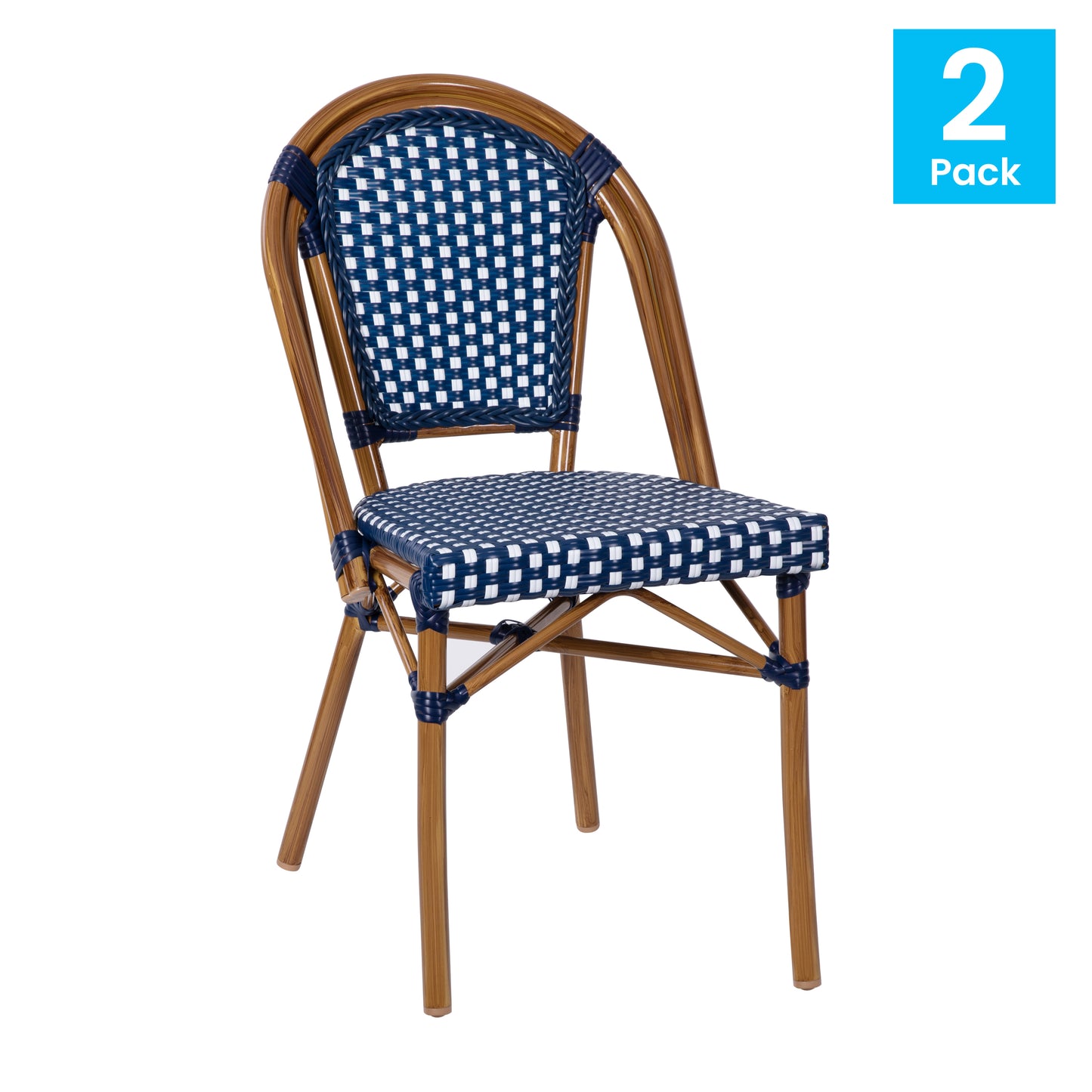 Classic Commercial Grade Indoor/Outdoor French Bistro Chair, Set of 2