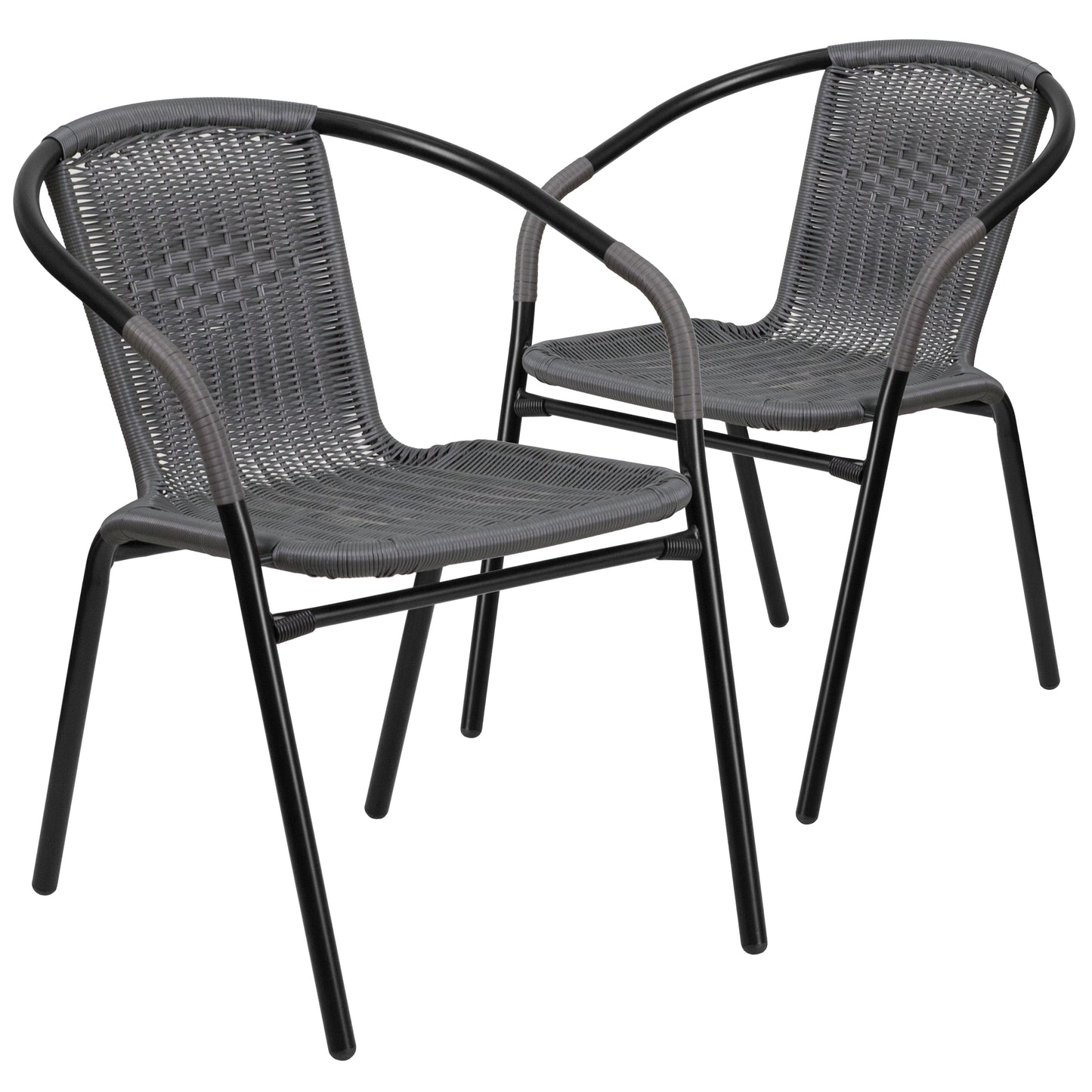 Gray Rattan Stack Chair 2-TLH-037-GY-GG