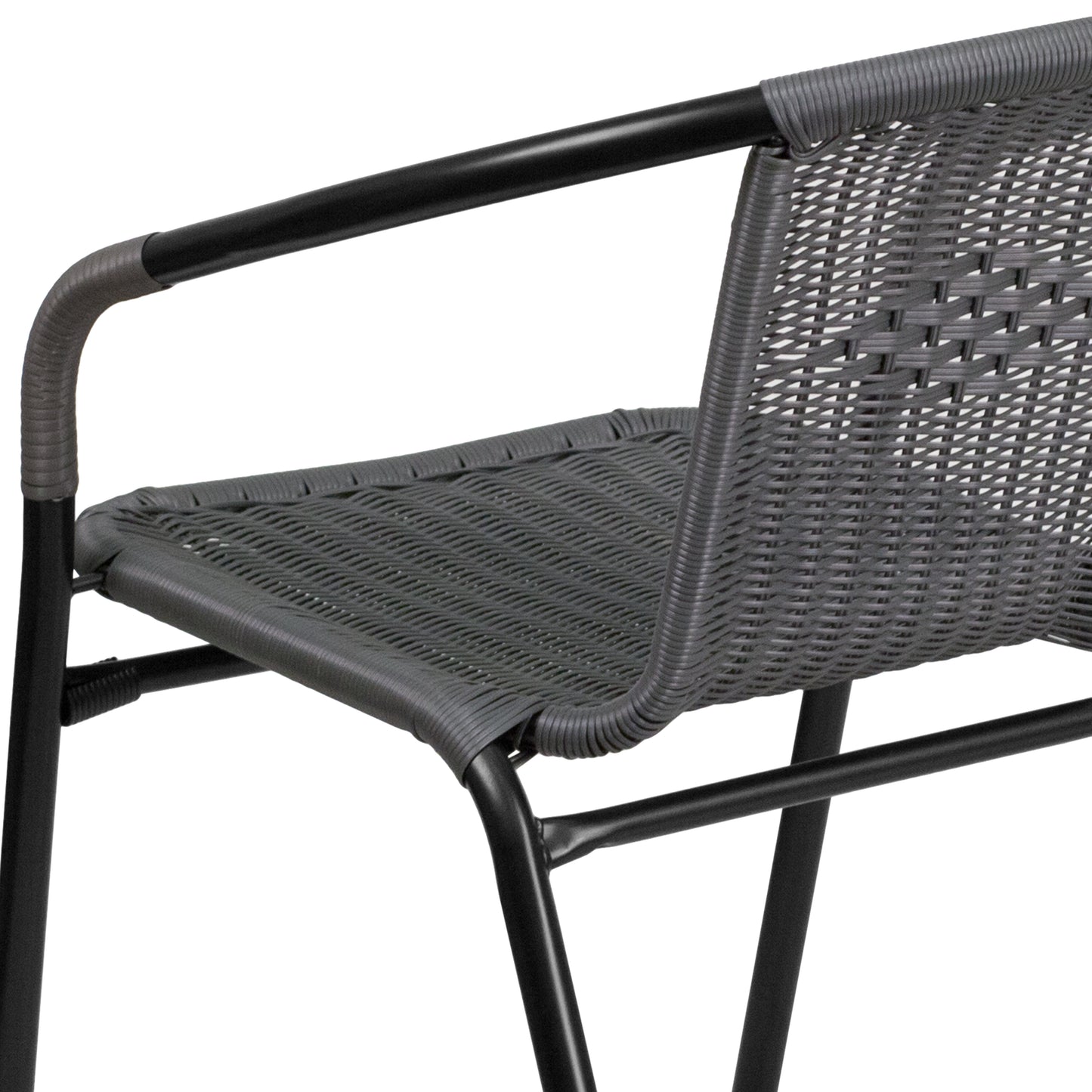 Gray Rattan Stack Chair 2-TLH-037-GY-GG