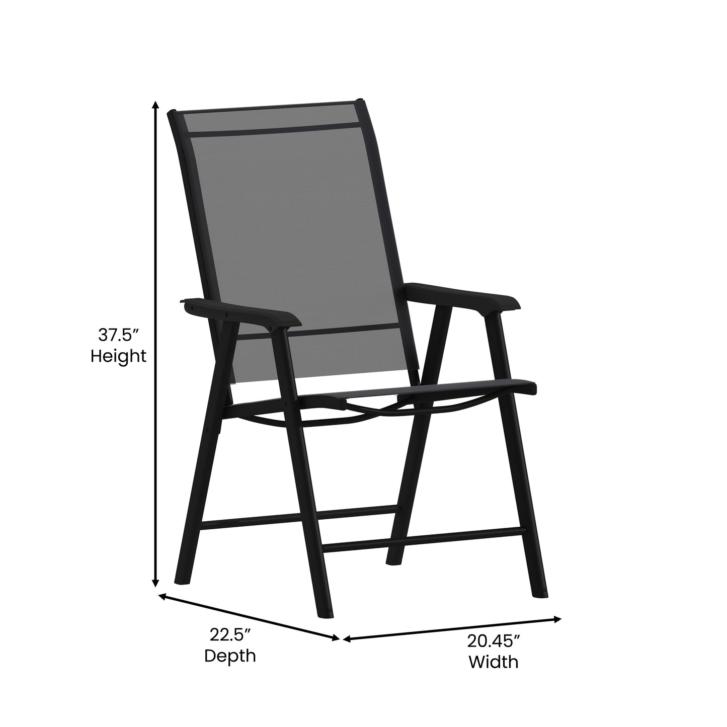 Set of 2 Modern Patio Folding Chairs