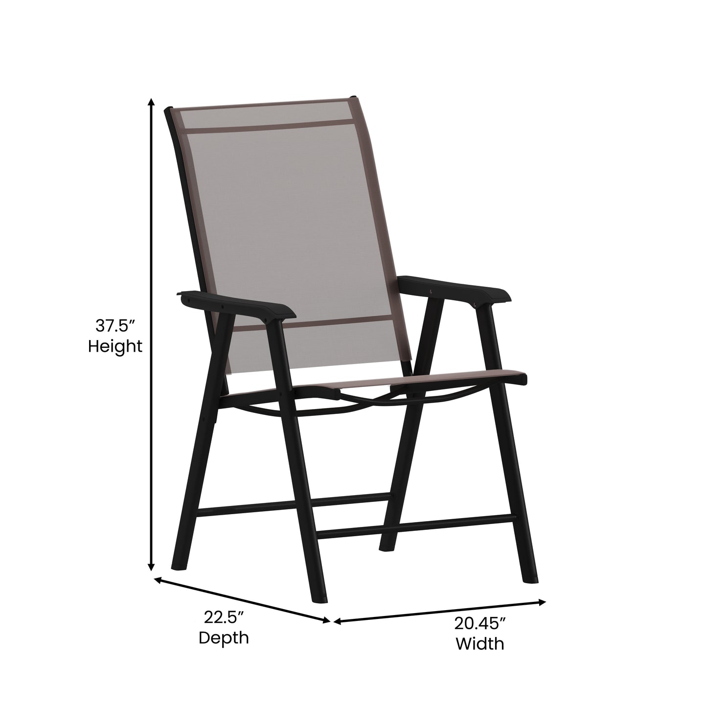 Set of 2 Modern Patio Folding Chairs