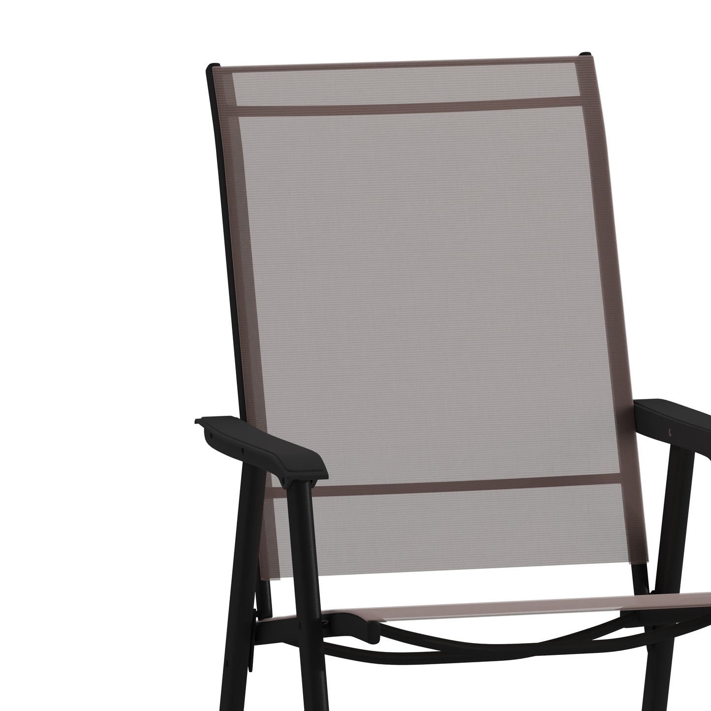 2PK BR/BK Folding Patio Chair 2-TLH-SC-044-BR-GG