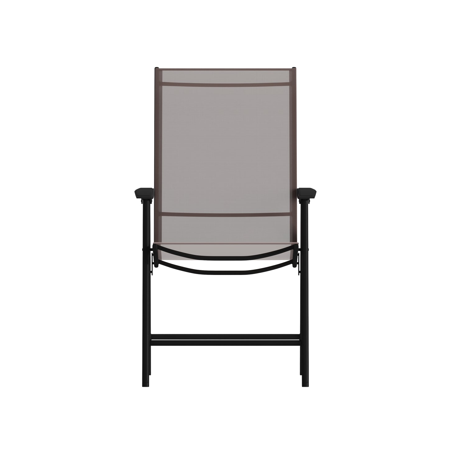 2PK BR/BK Folding Patio Chair 2-TLH-SC-044-BR-GG