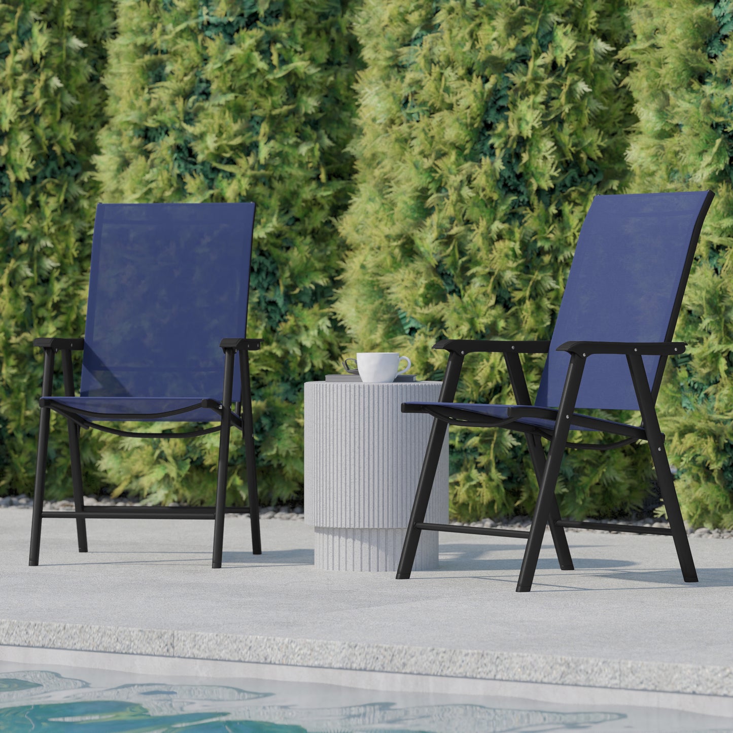 Set of 2 Modern Patio Folding Chairs