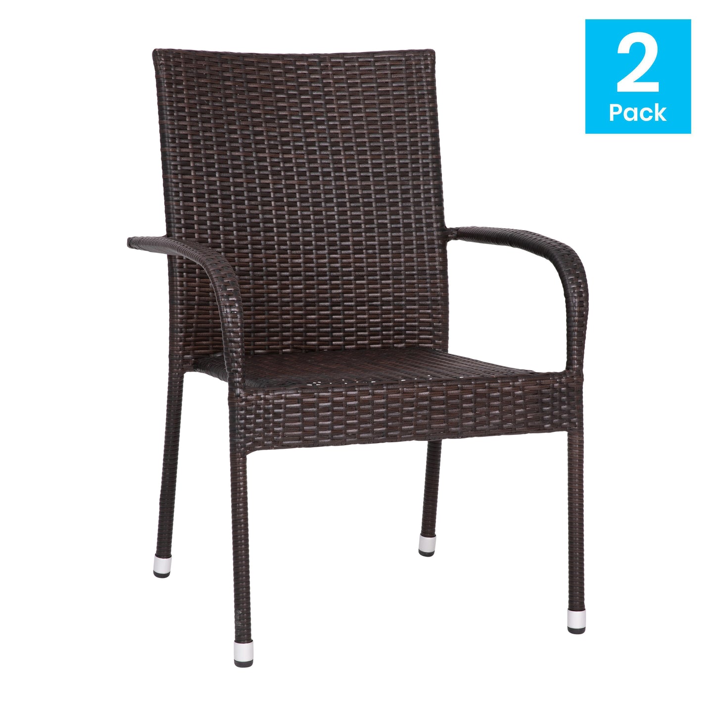 2PK Espresso Patio Armchairs 2-TW-3WBE073-ESP-GG