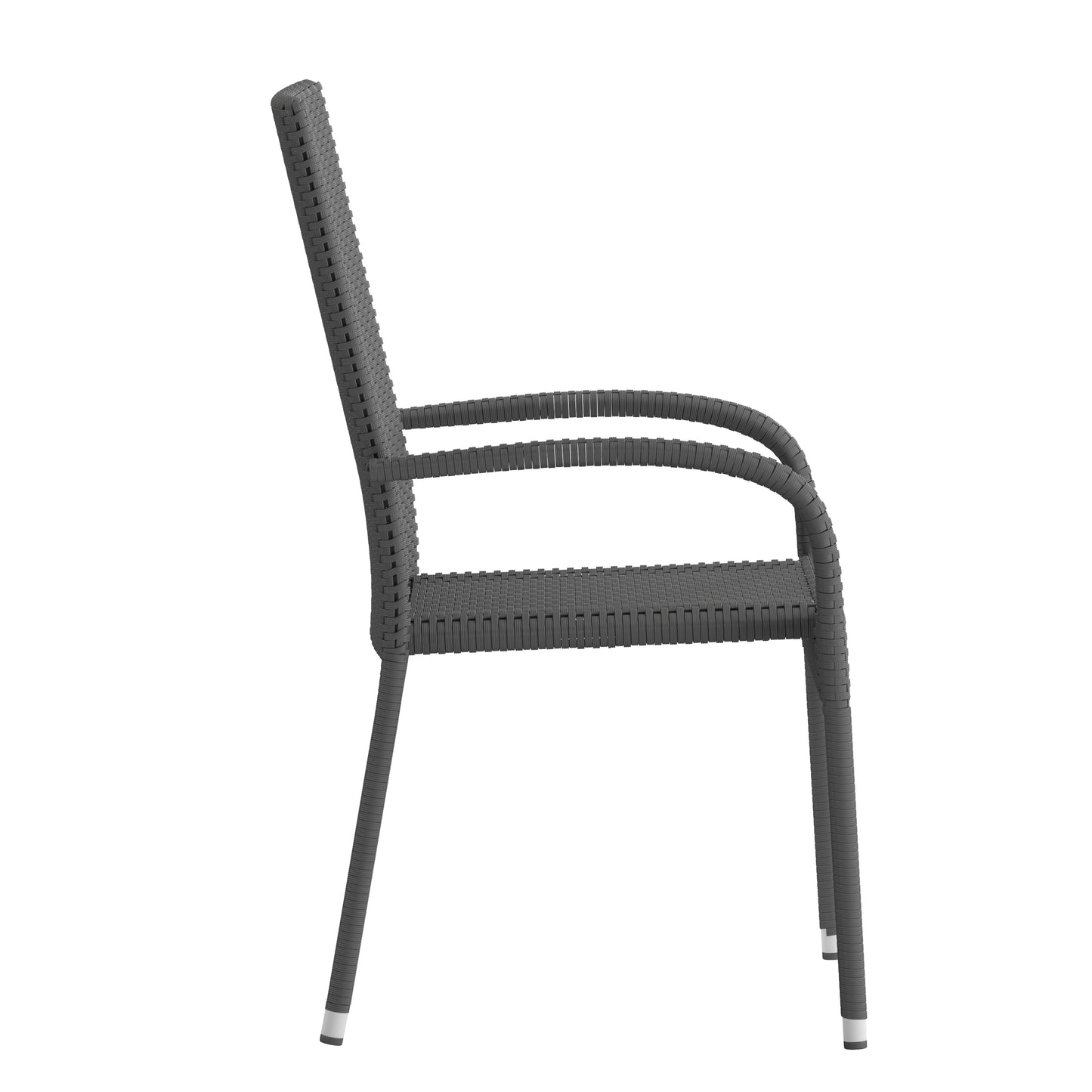 2PK Gray Patio Armchairs 2-TW-3WBE073-GY-GG