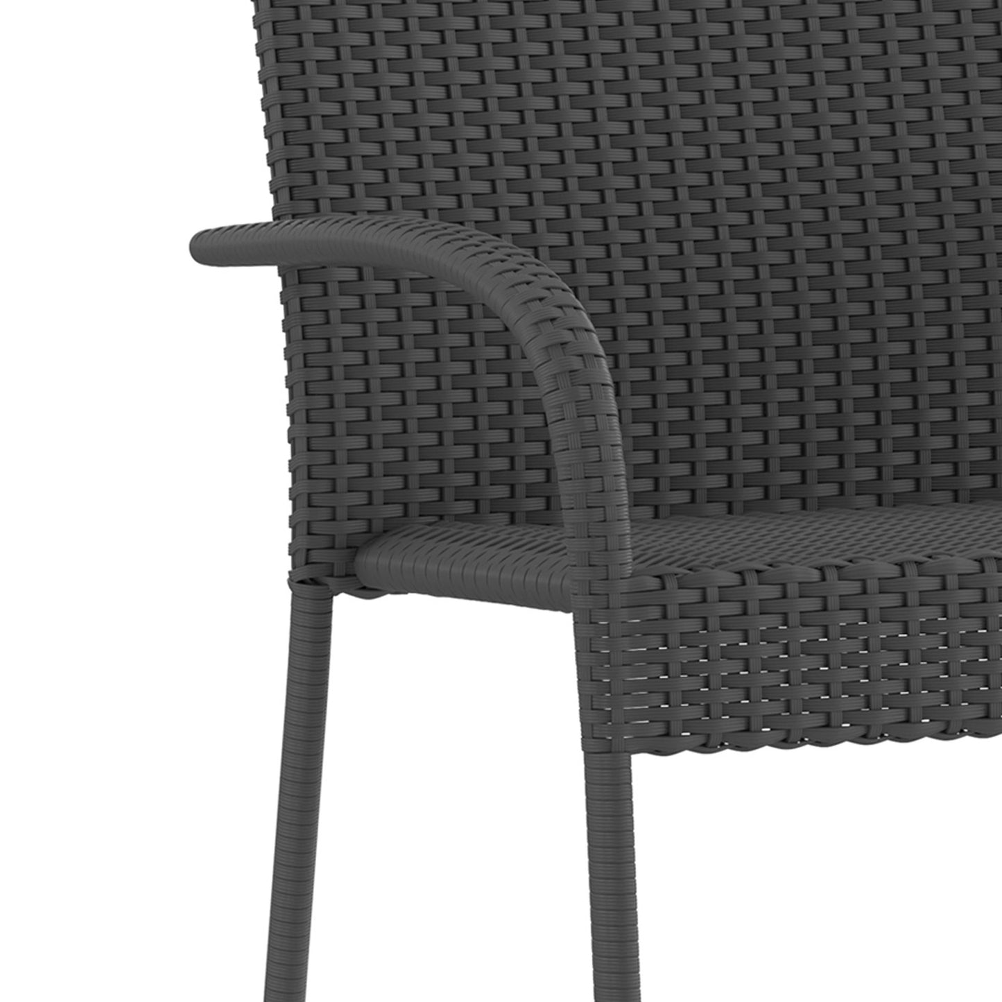 2PK Gray Patio Armchairs 2-TW-3WBE073-GY-GG