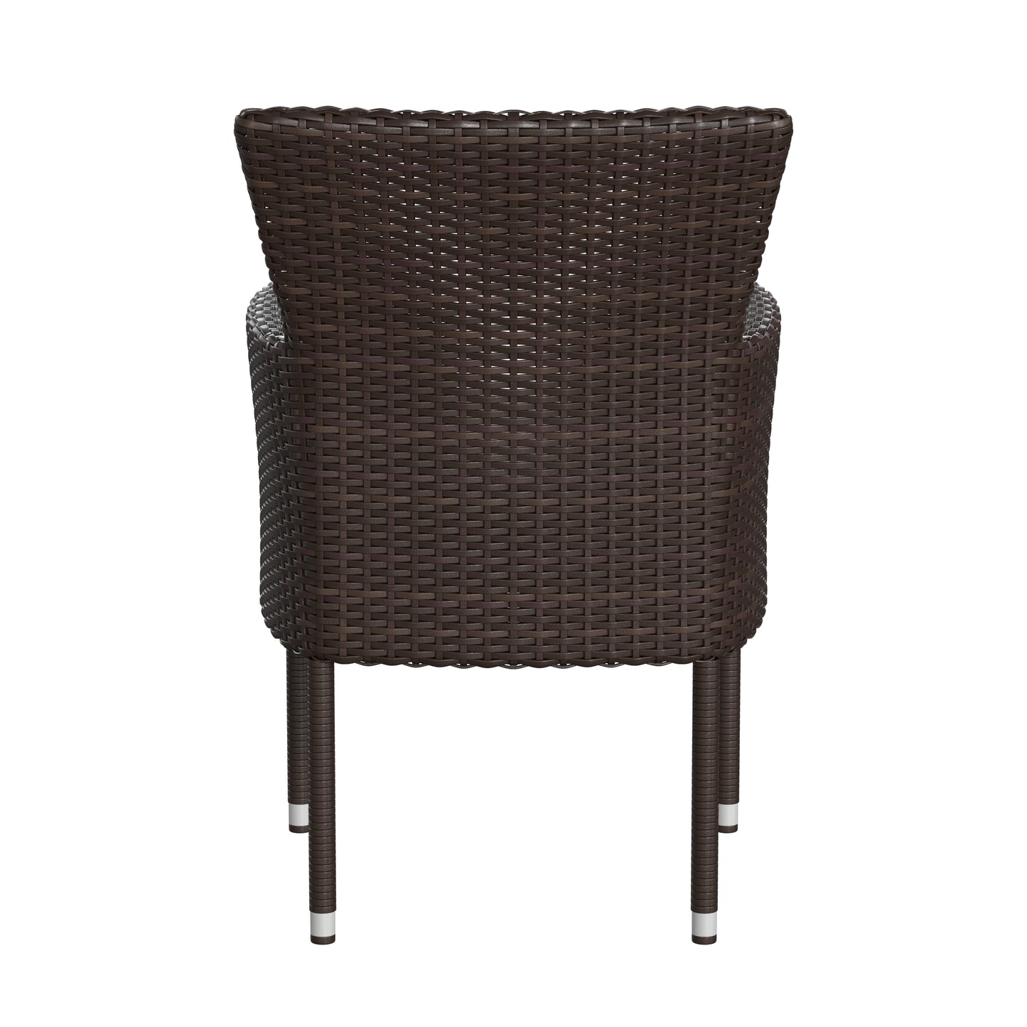 Modern Indoor/Outdoor Wicker Patio Chairs with Cushions - Set of 2