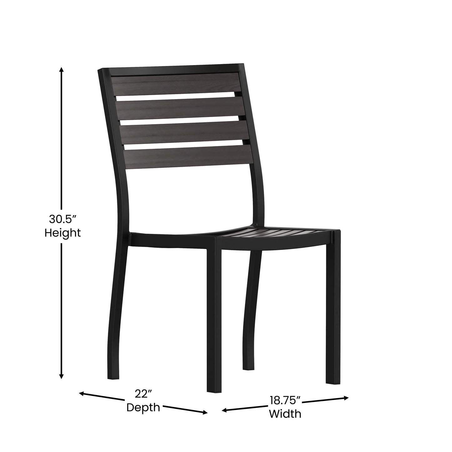 Set of 2 Outdoor Patio Dining Chairs