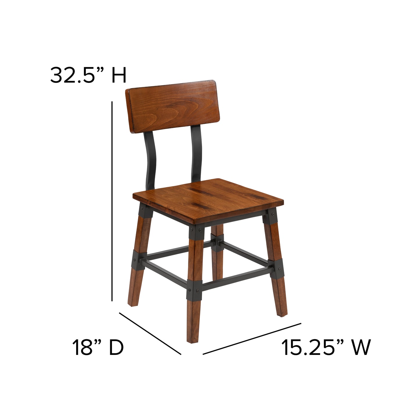 Walnut Wood Dining Chair 2-XU-DG-W0236-GG