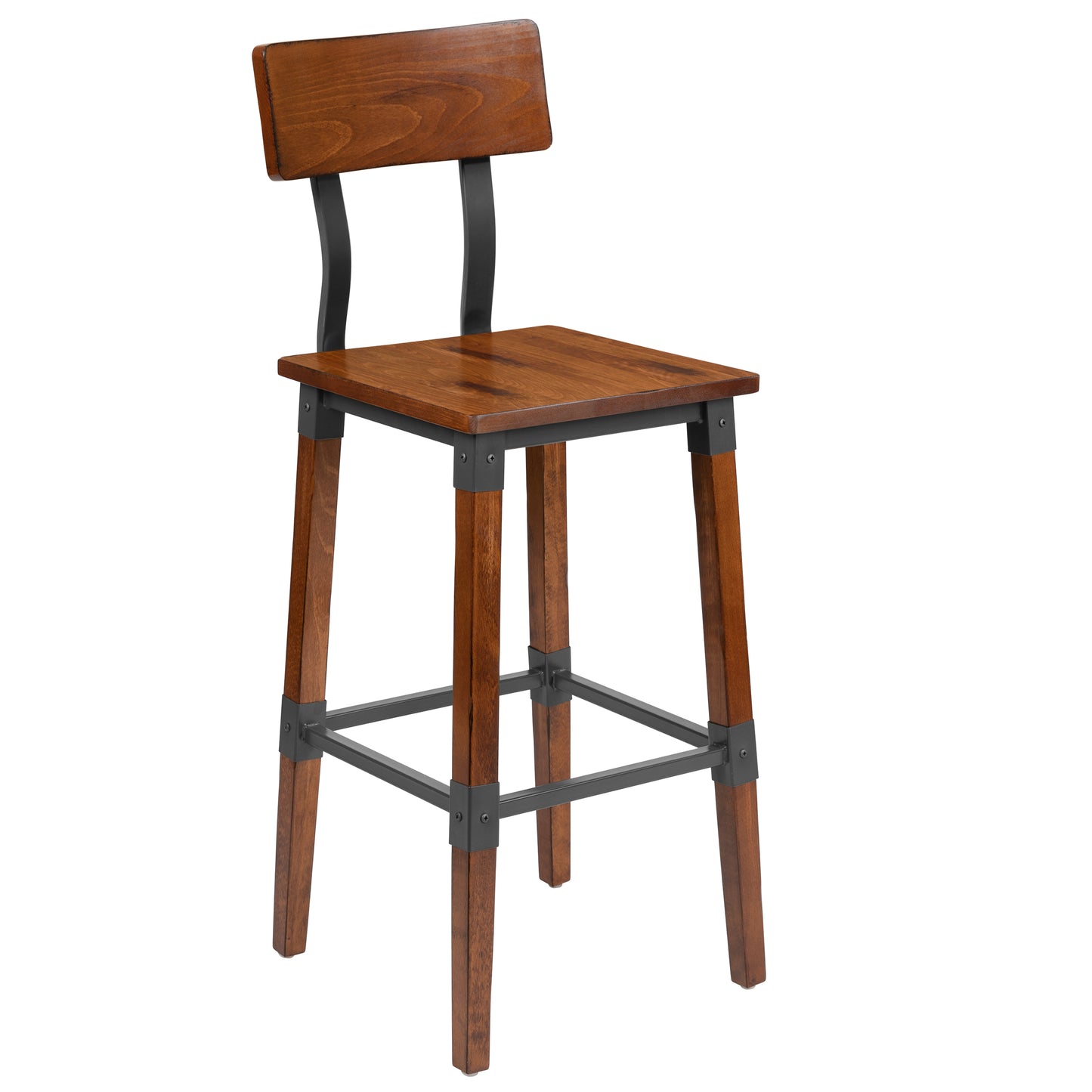 Walnut Wood Dining Barstool 2-XU-DG-W0236B-GG