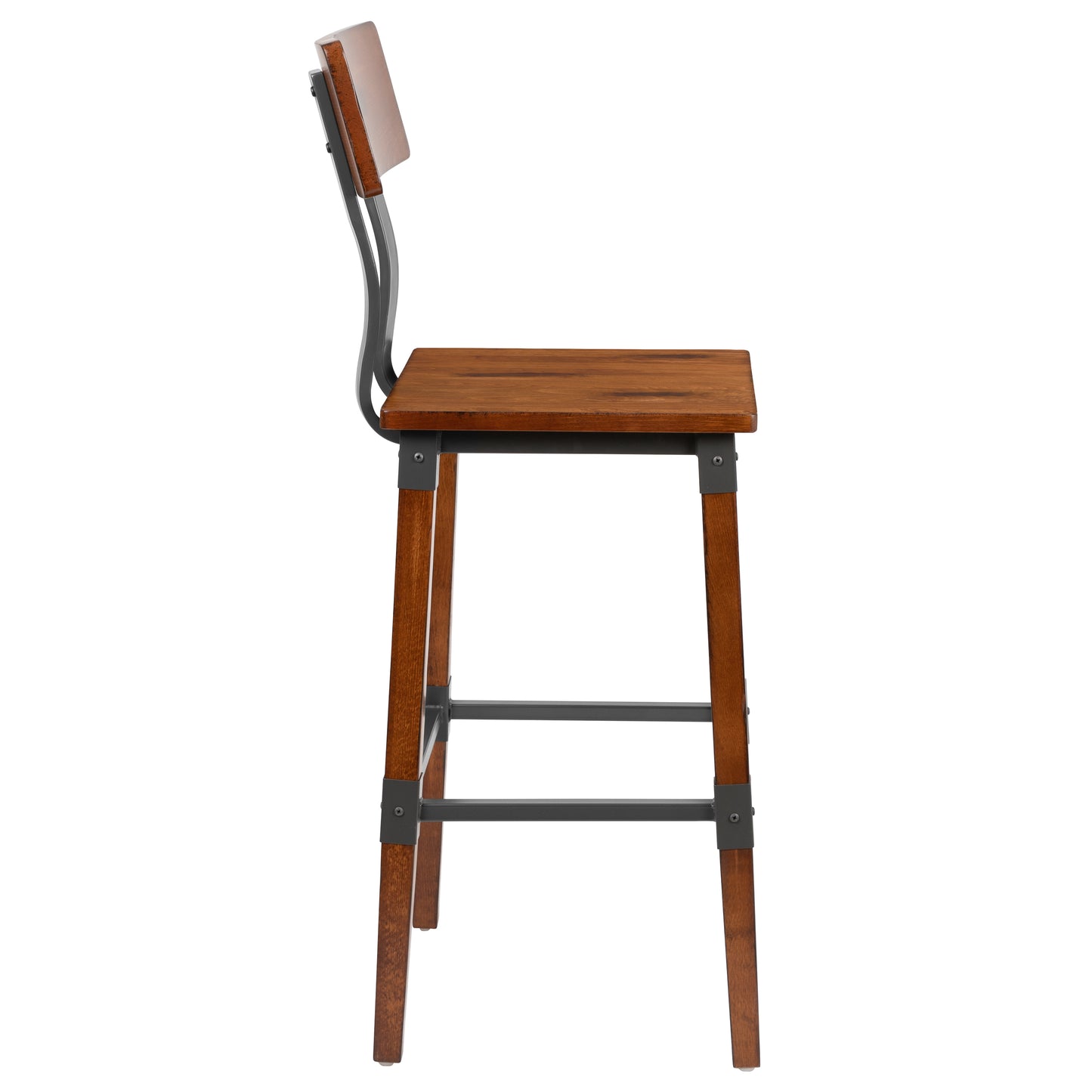 Walnut Wood Dining Barstool 2-XU-DG-W0236B-GG