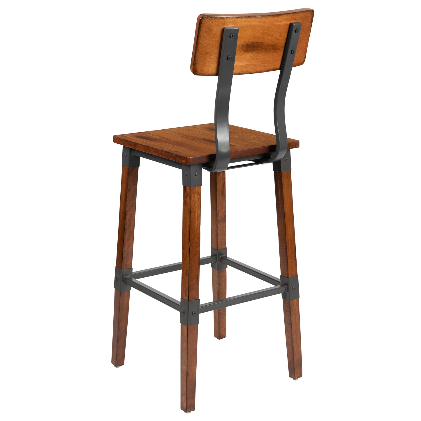 Walnut Wood Dining Barstool 2-XU-DG-W0236B-GG