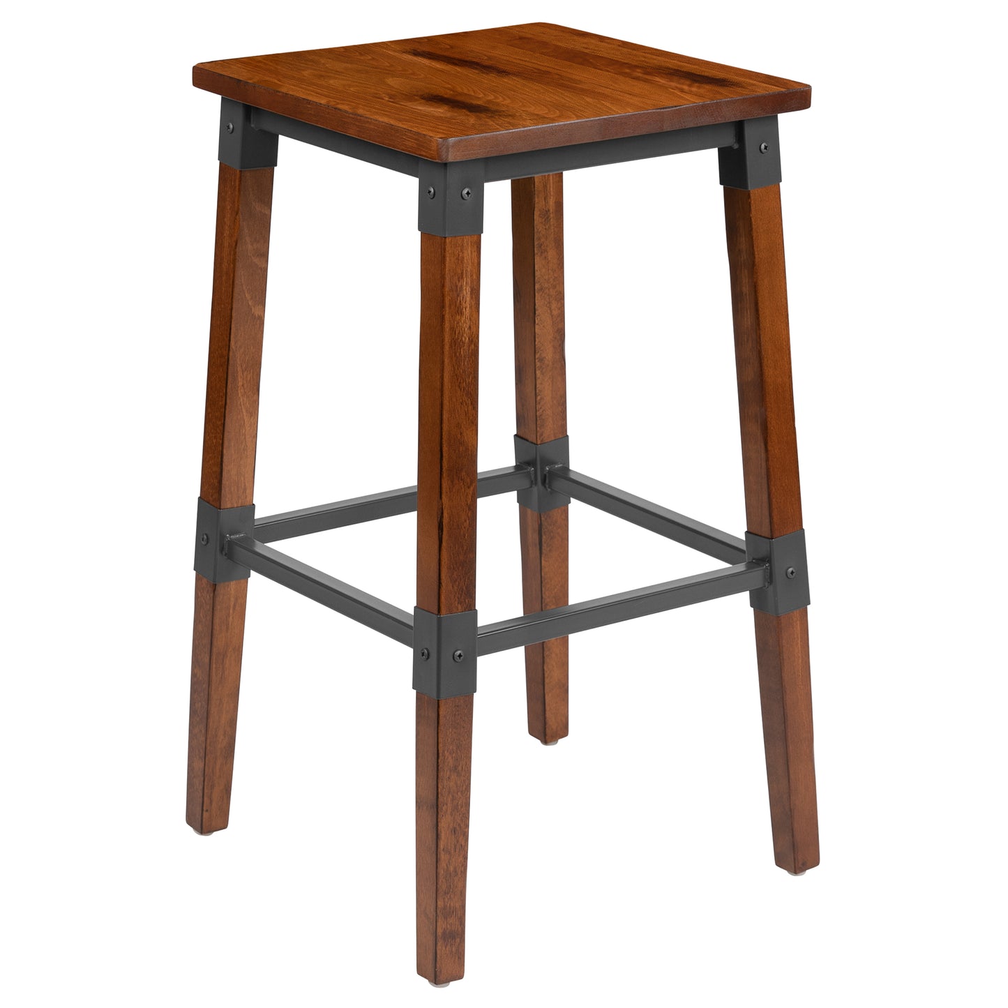 Walnut Wood Dining Barstool 2-XU-DG-W0247B-GG