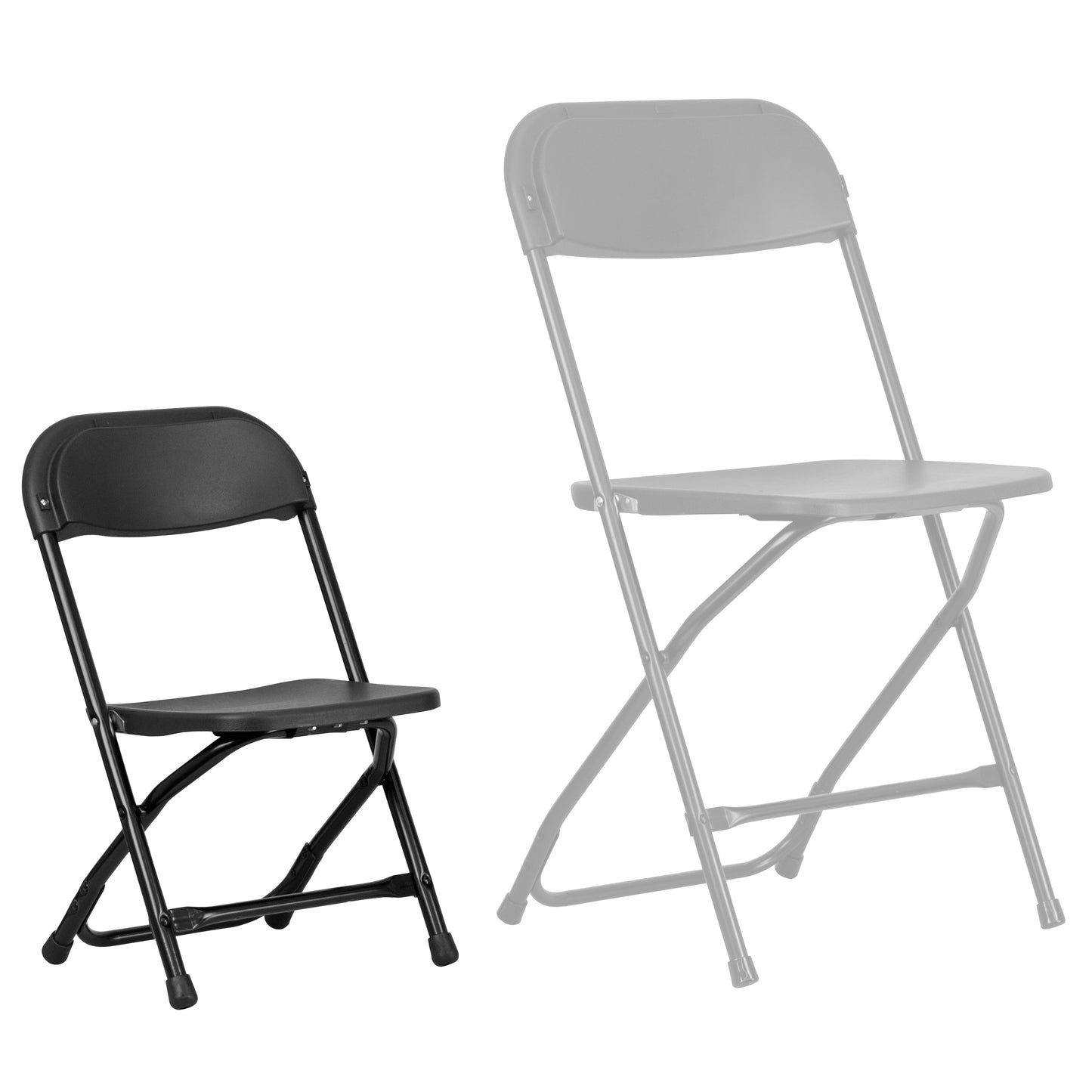 Kids Black Folding Chair 2-Y-KID-BK-GG