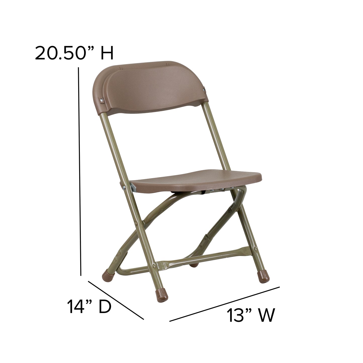 Kids Brown Folding Chair 2-Y-KID-BN-GG