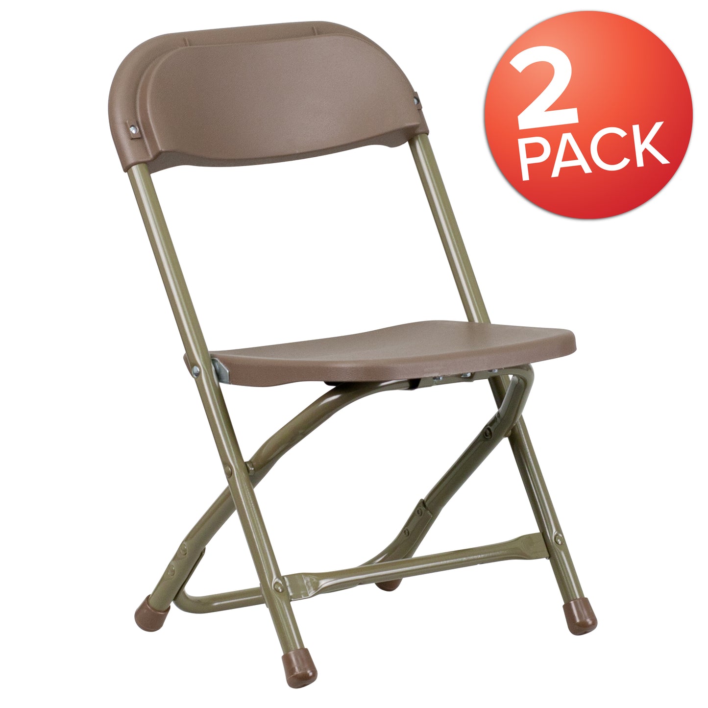 Kids Brown Folding Chair 2-Y-KID-BN-GG